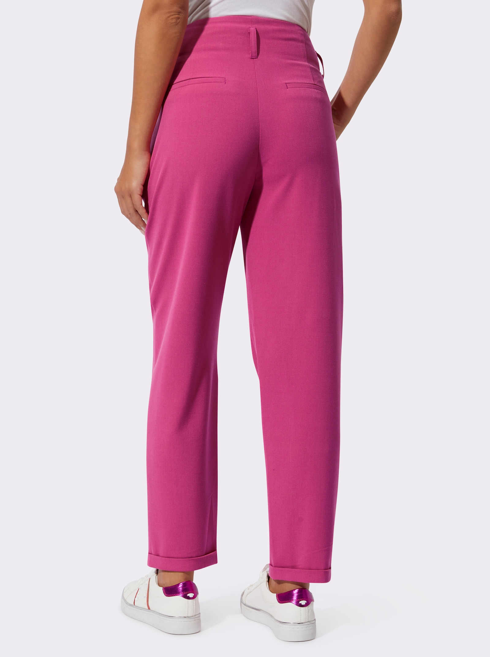Anzughose mit hoher Taille - fuchsia