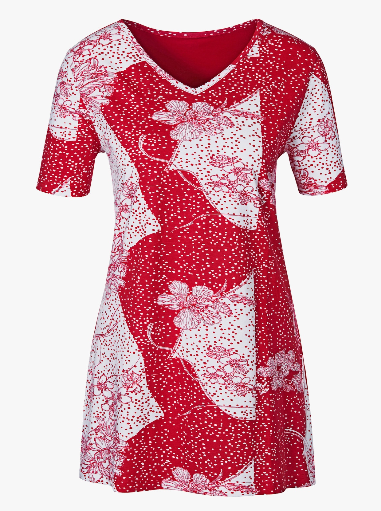 Shirt met print - rood/wit