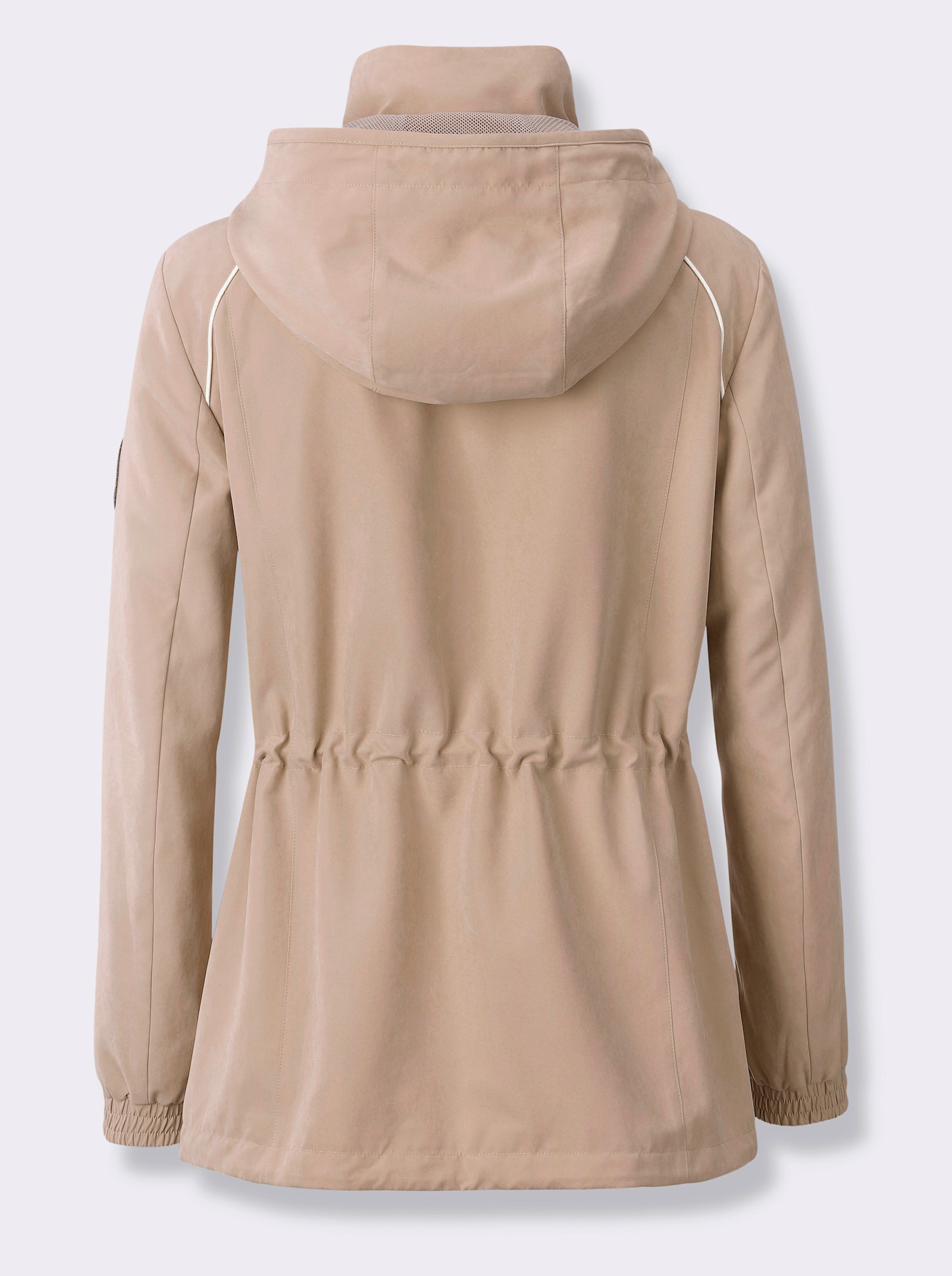 Übergangsjacke mit Tunnelzug auf Taillenhöhe - beige
