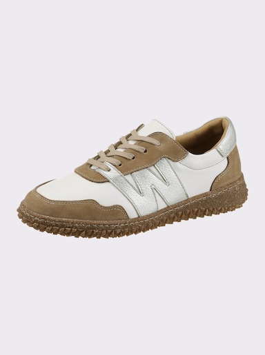 heine Sneaker - weiß-cognac-silber