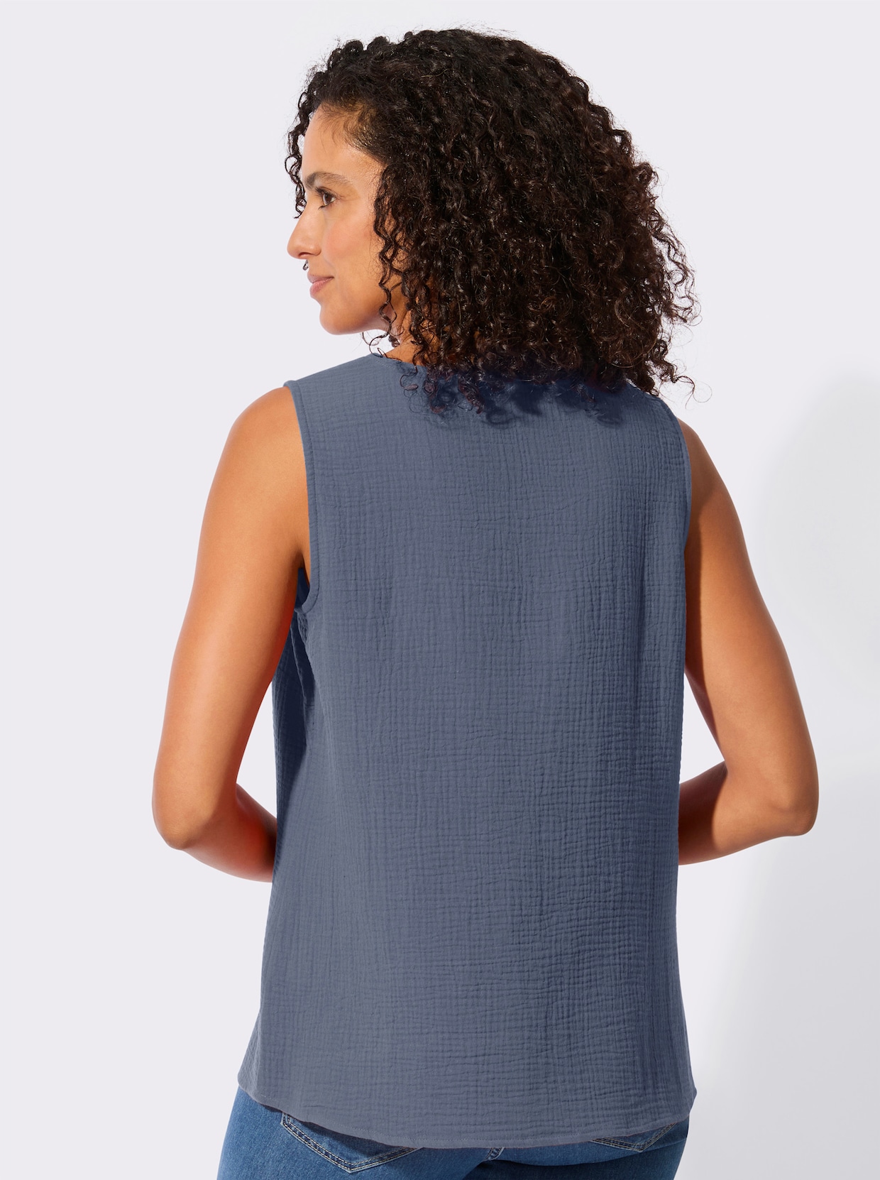Blusentop - rauchblau