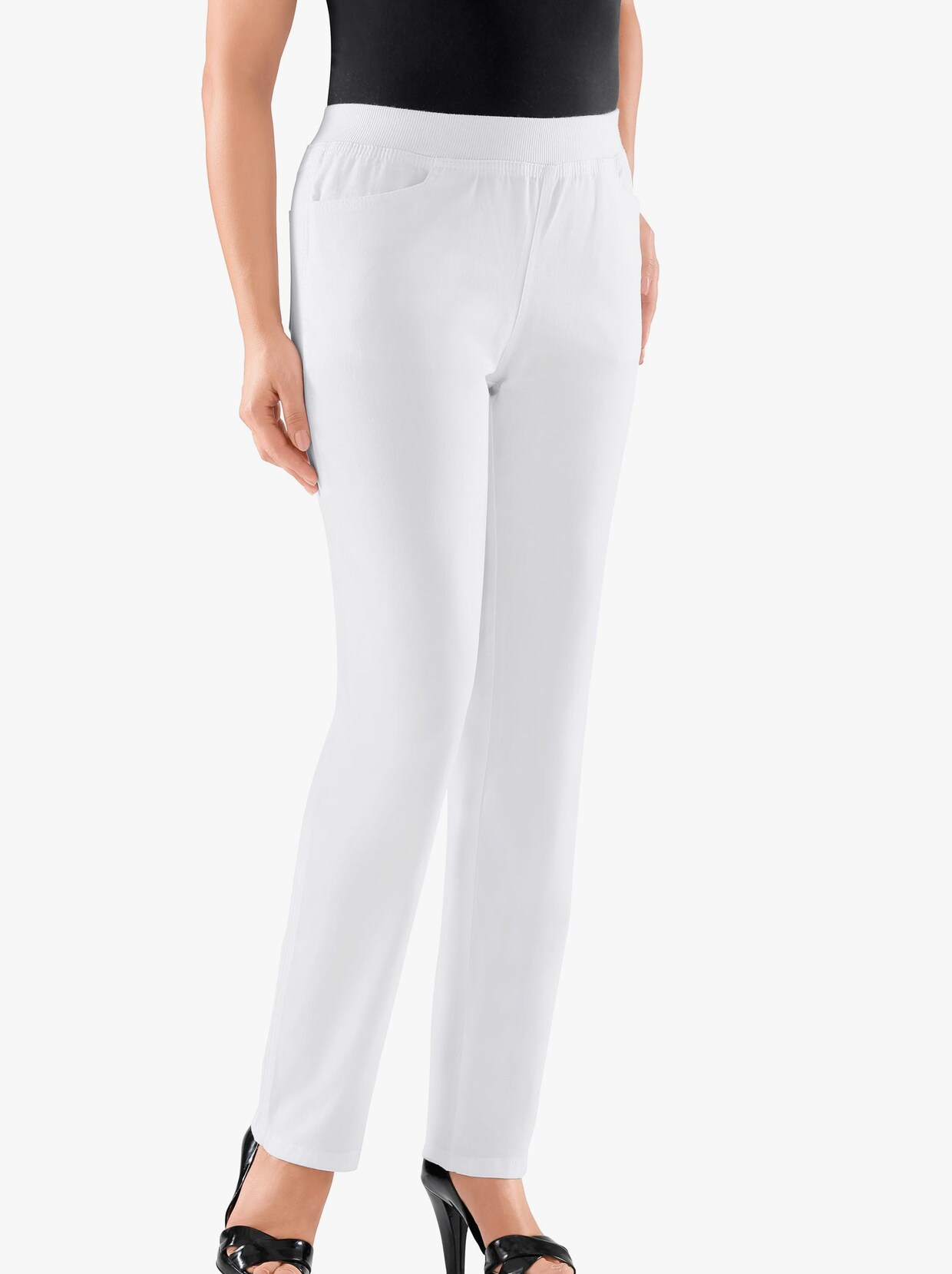 Strečové džíny - bílá