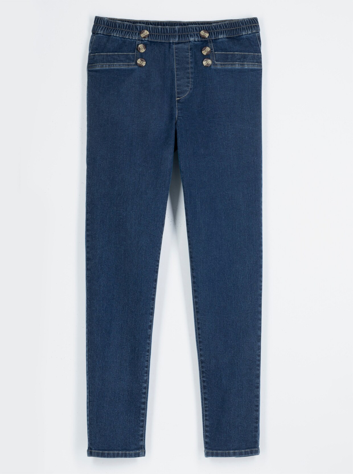 Jeans med resår - blue-stone-washed