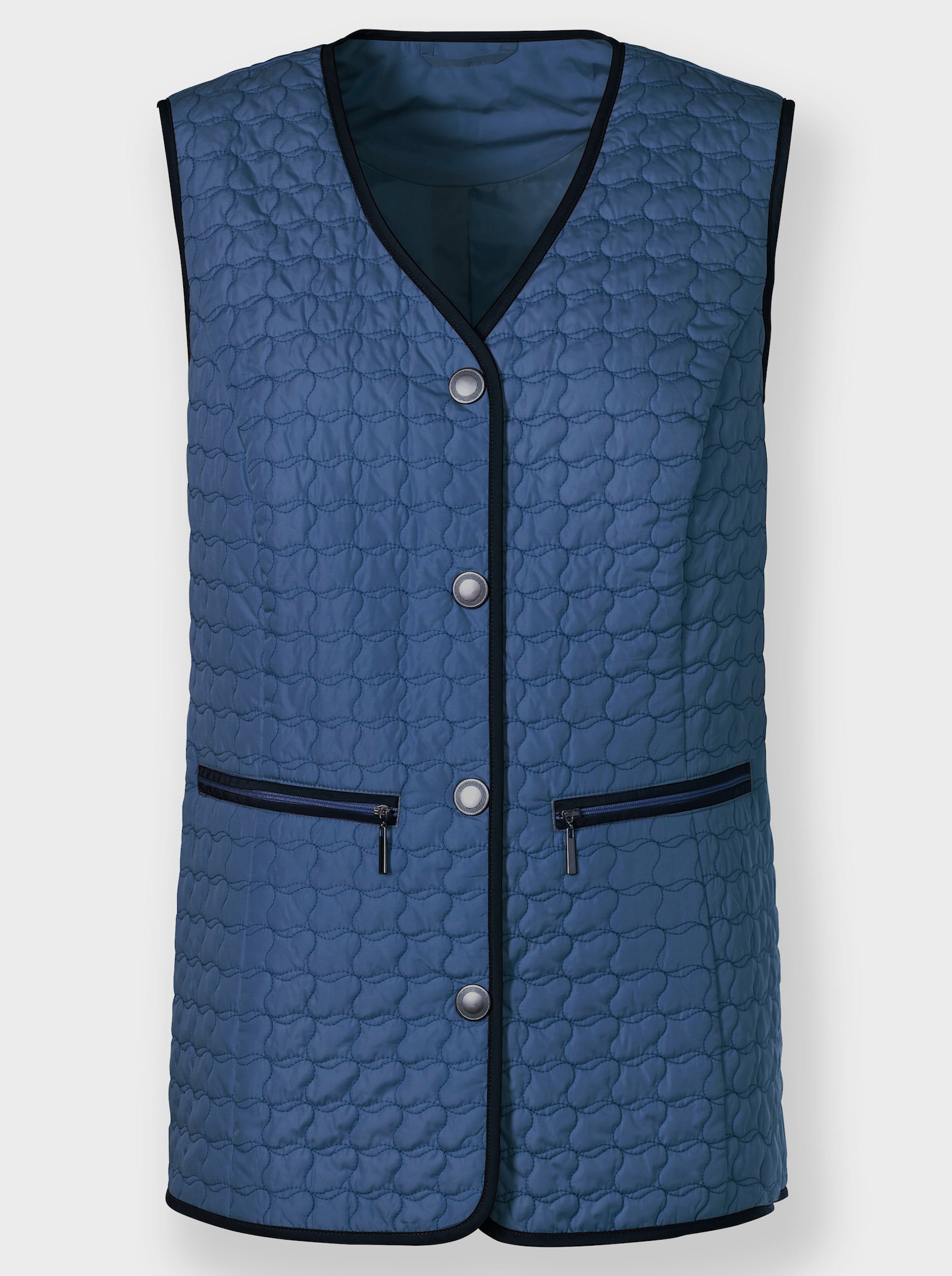 Steppweste mit Reißverschluss-Taschen - jeansblau
