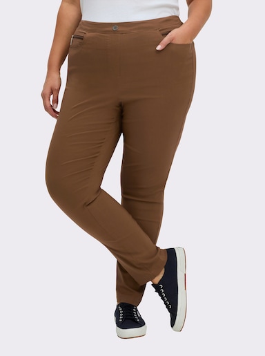 Bengalinhose mit Zierreißverschlüssen - toffee