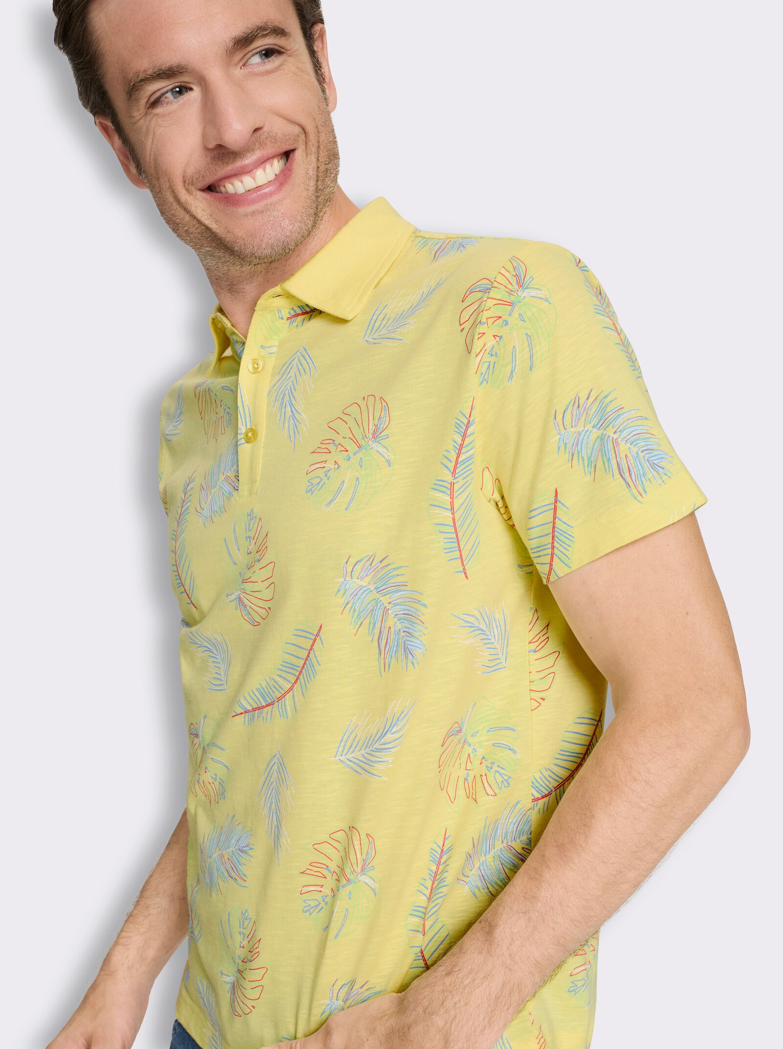 Marco Donati Kurzarmshirt mit exotischem Dessin - zitrone-bedruckt
