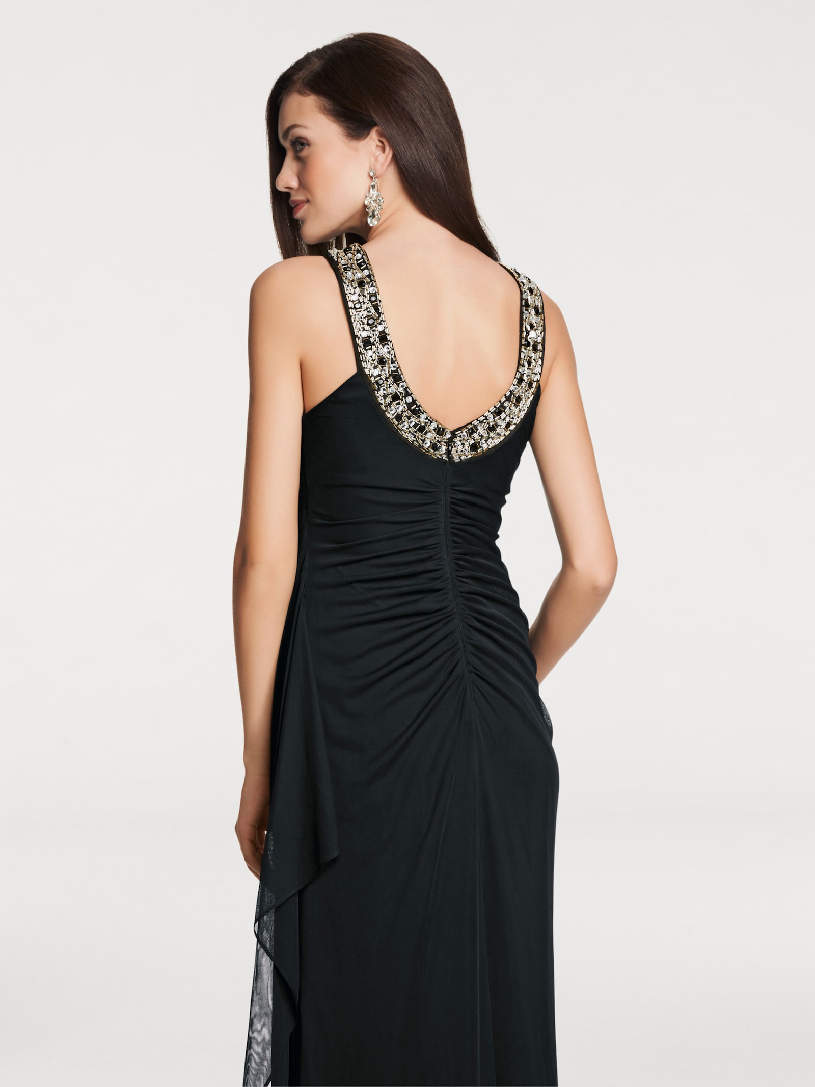 heine Avondjurk met siersteentjes - zwart