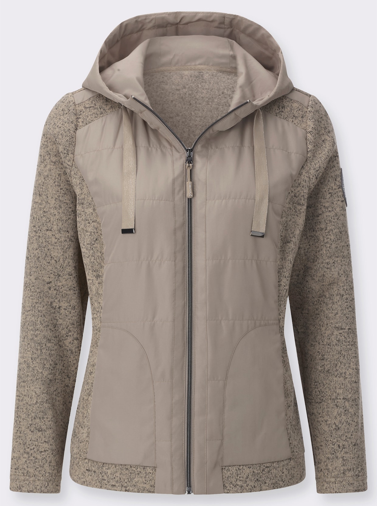 Shirtjacke - beige-meliert