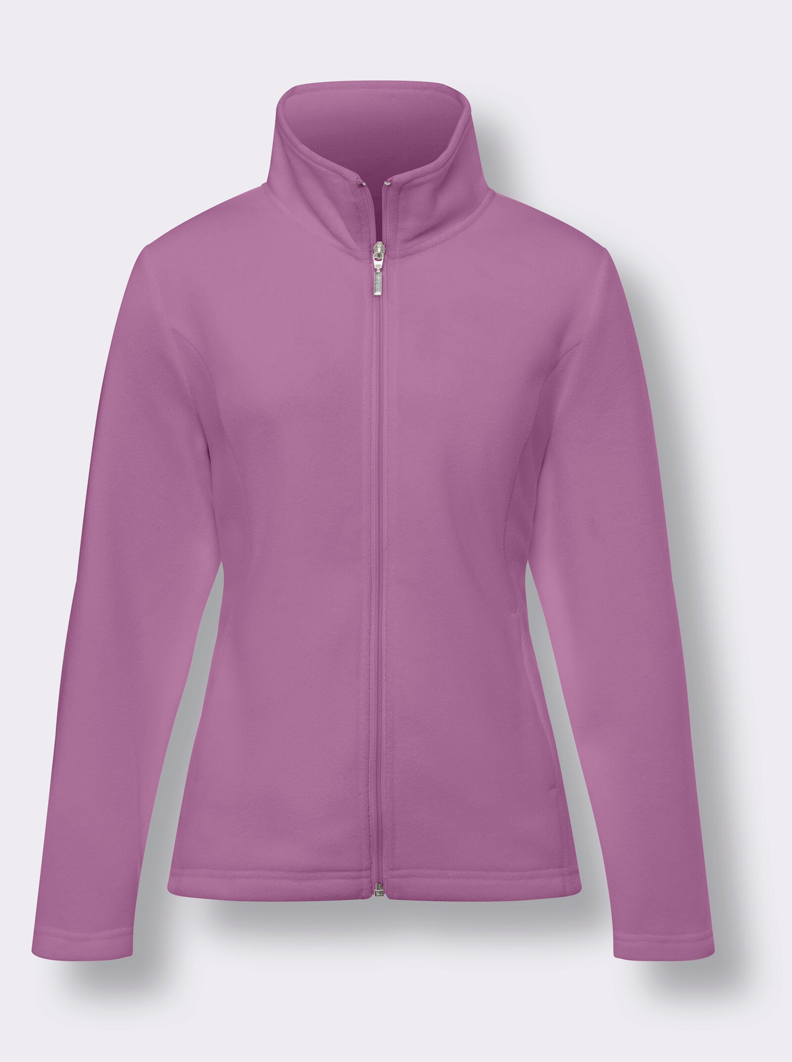 Fleecová bunda se stojáčkem - orchideová