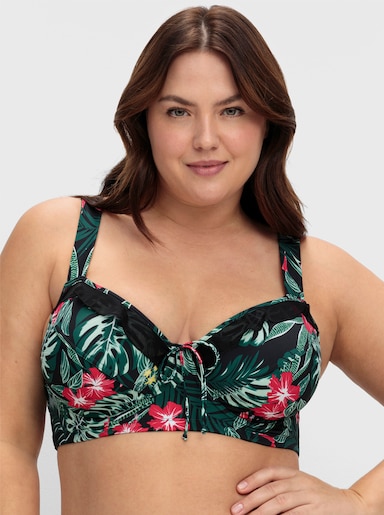 sheego Bügel-Bikini-Top - schwarz bedruckt