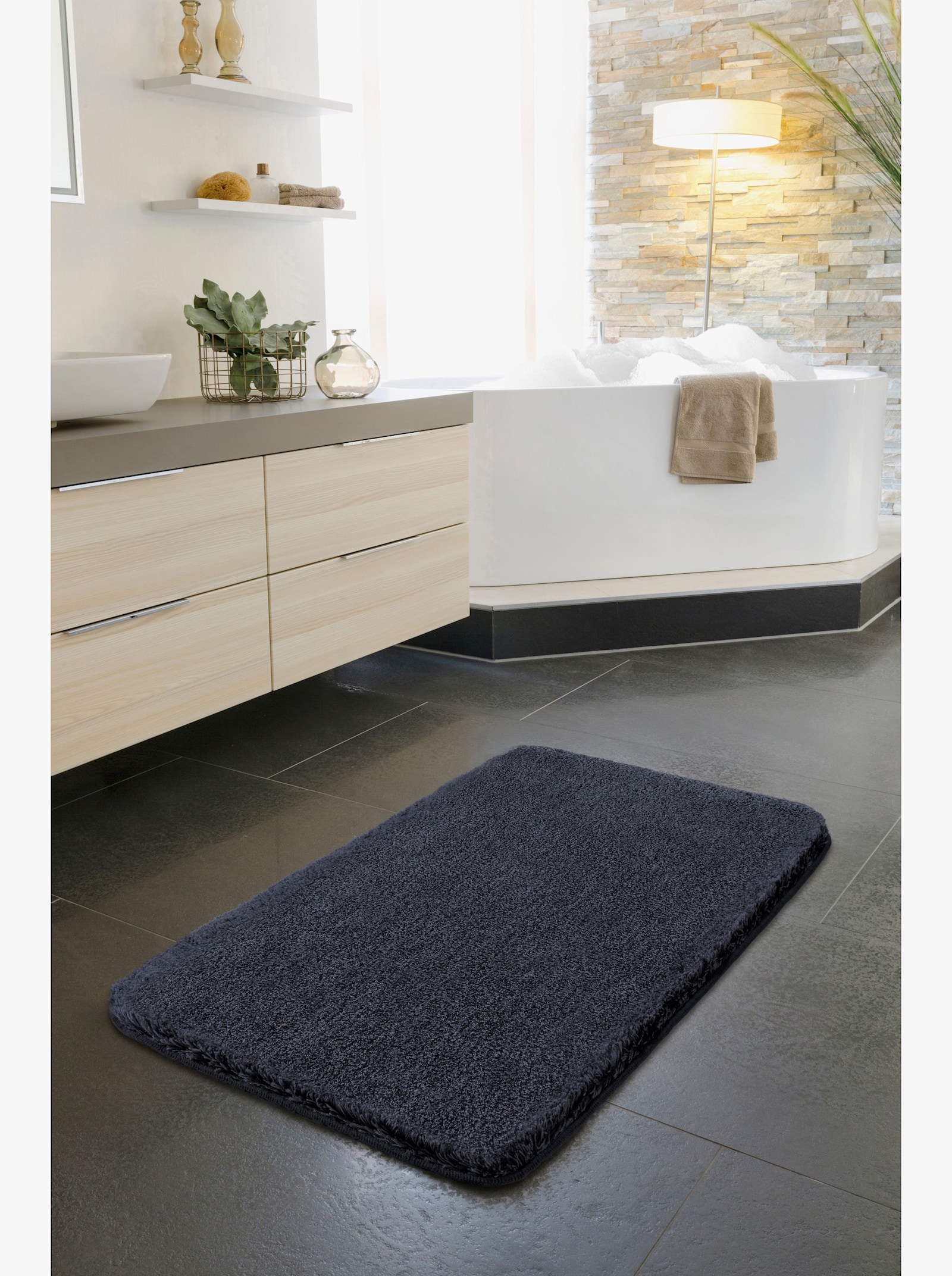 Grund Badematte - dunkelgrau