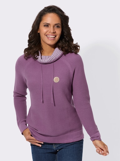 Pullover im Linksstrick - violett