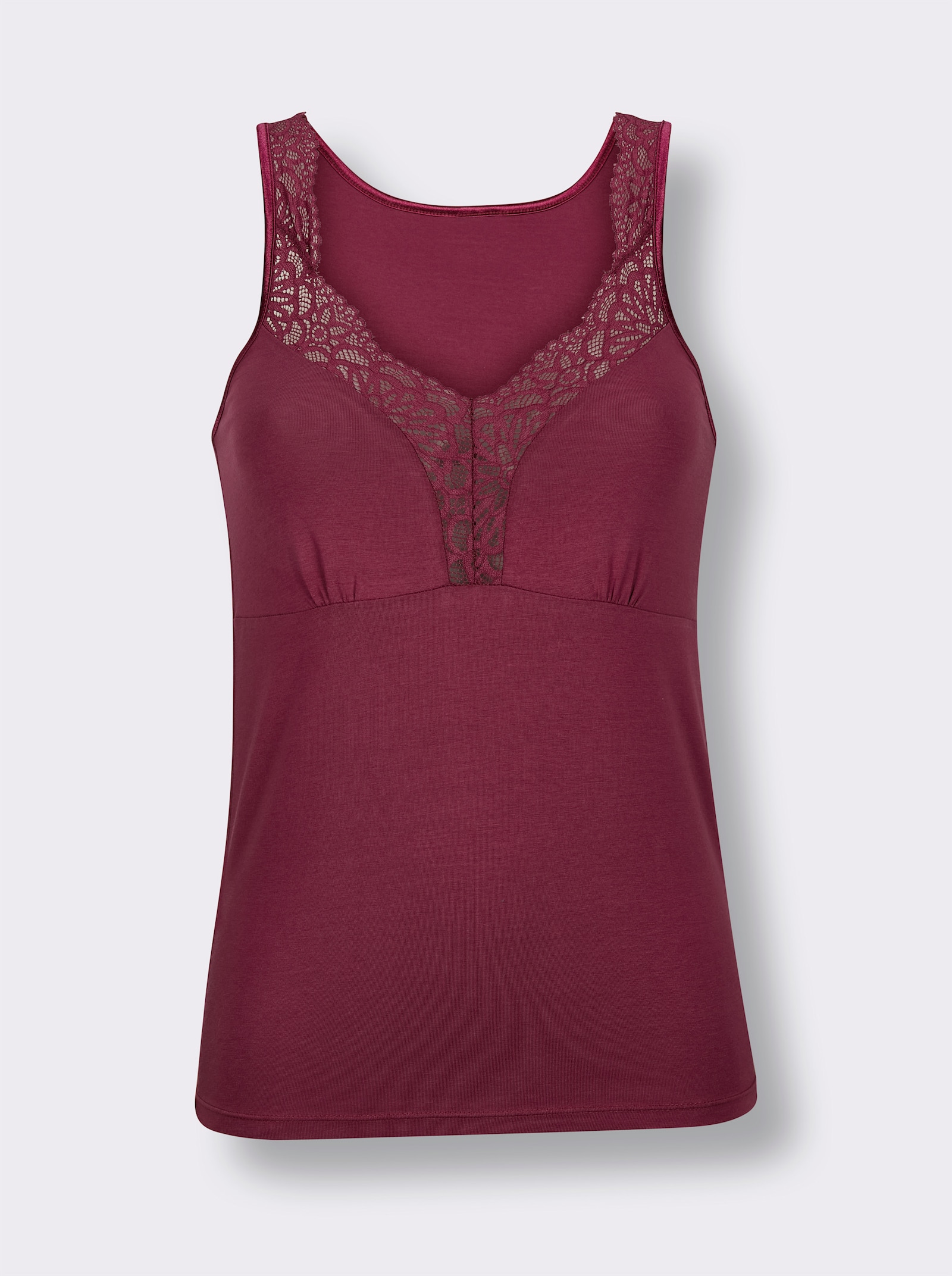 wäschepur BH-Hemd mit elastischer Spitze - bordeaux