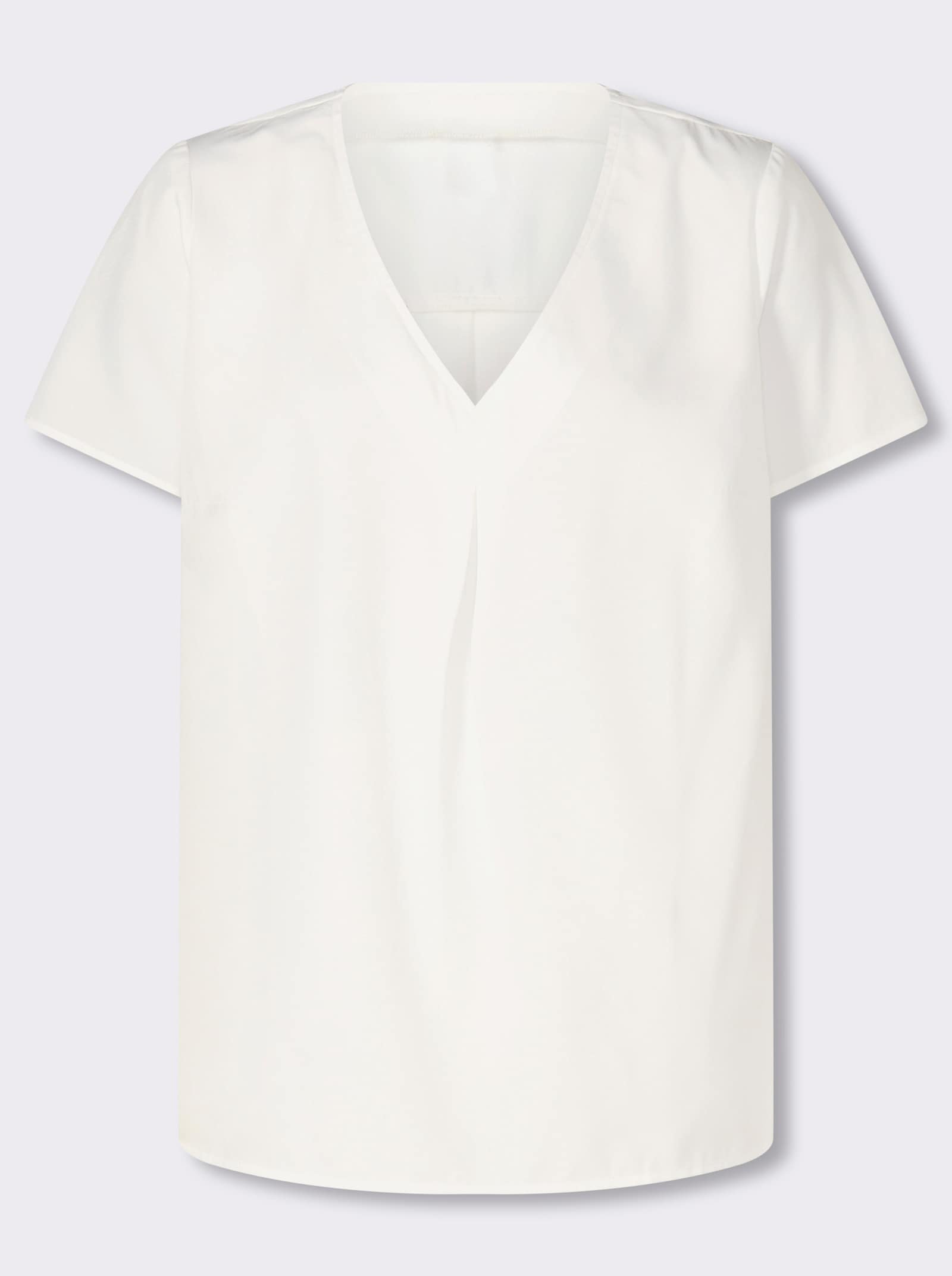 Comfortblouse met stolpplooi voor - wit
