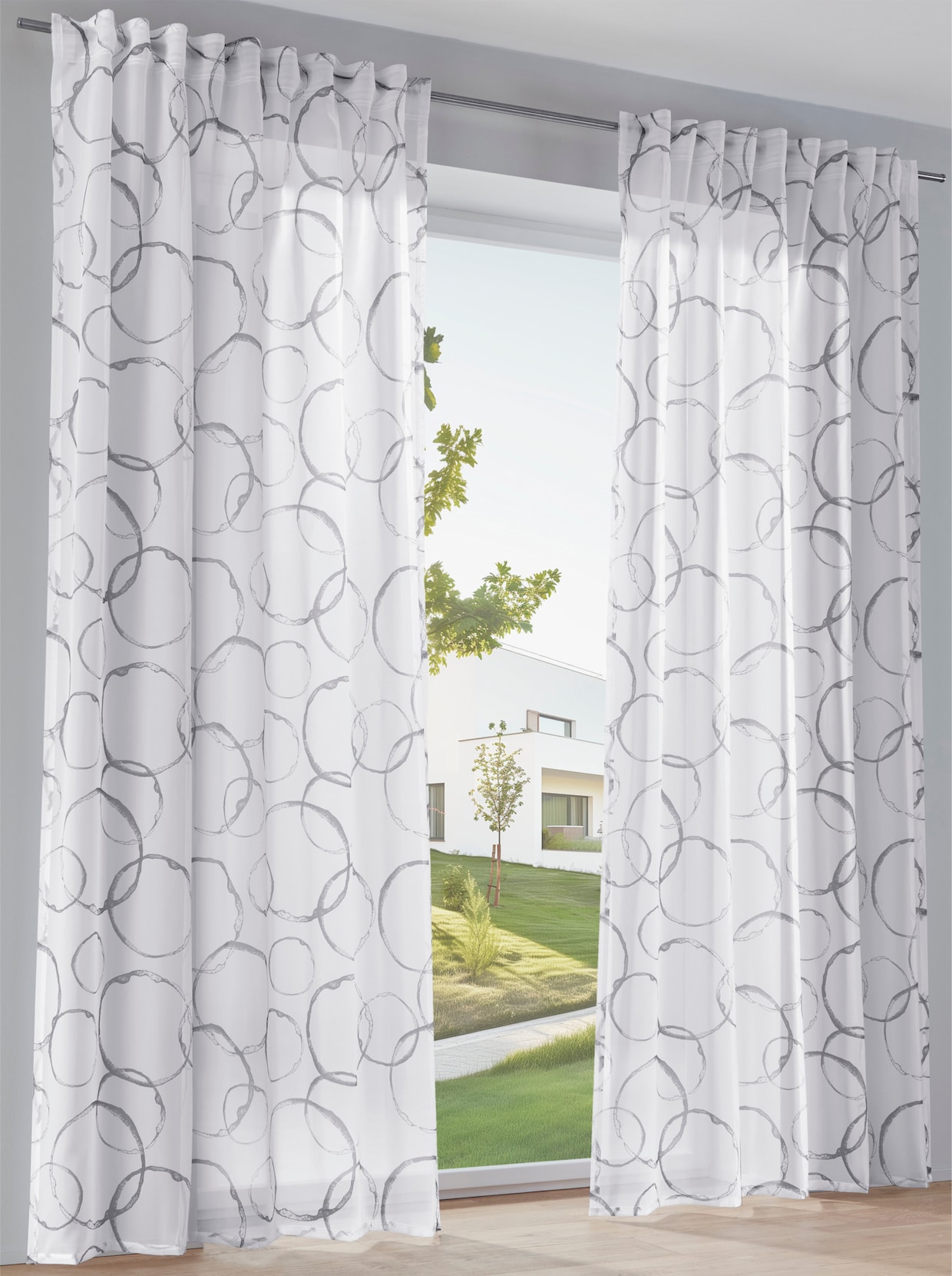 heine home Decoratieve vitrage - wit/grijs