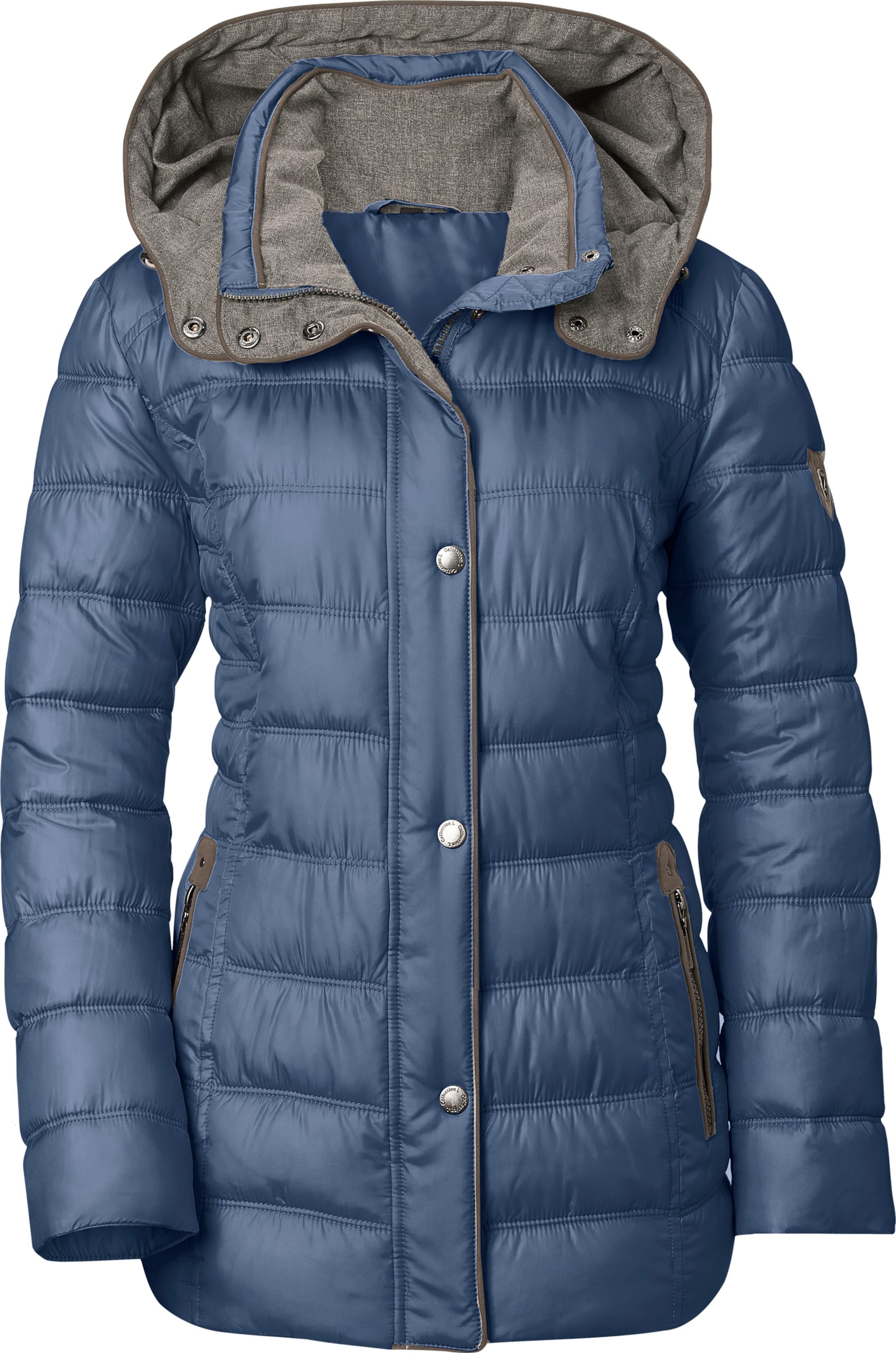 Casual Looks Damen Blau Steppjacke Gr. 44, (Jeansblau), 100% Polyester, Gemustert, Mehrfarbig, Unifarben, Figurumspielend, Jacken Steppjacke, Top... - Bild 3