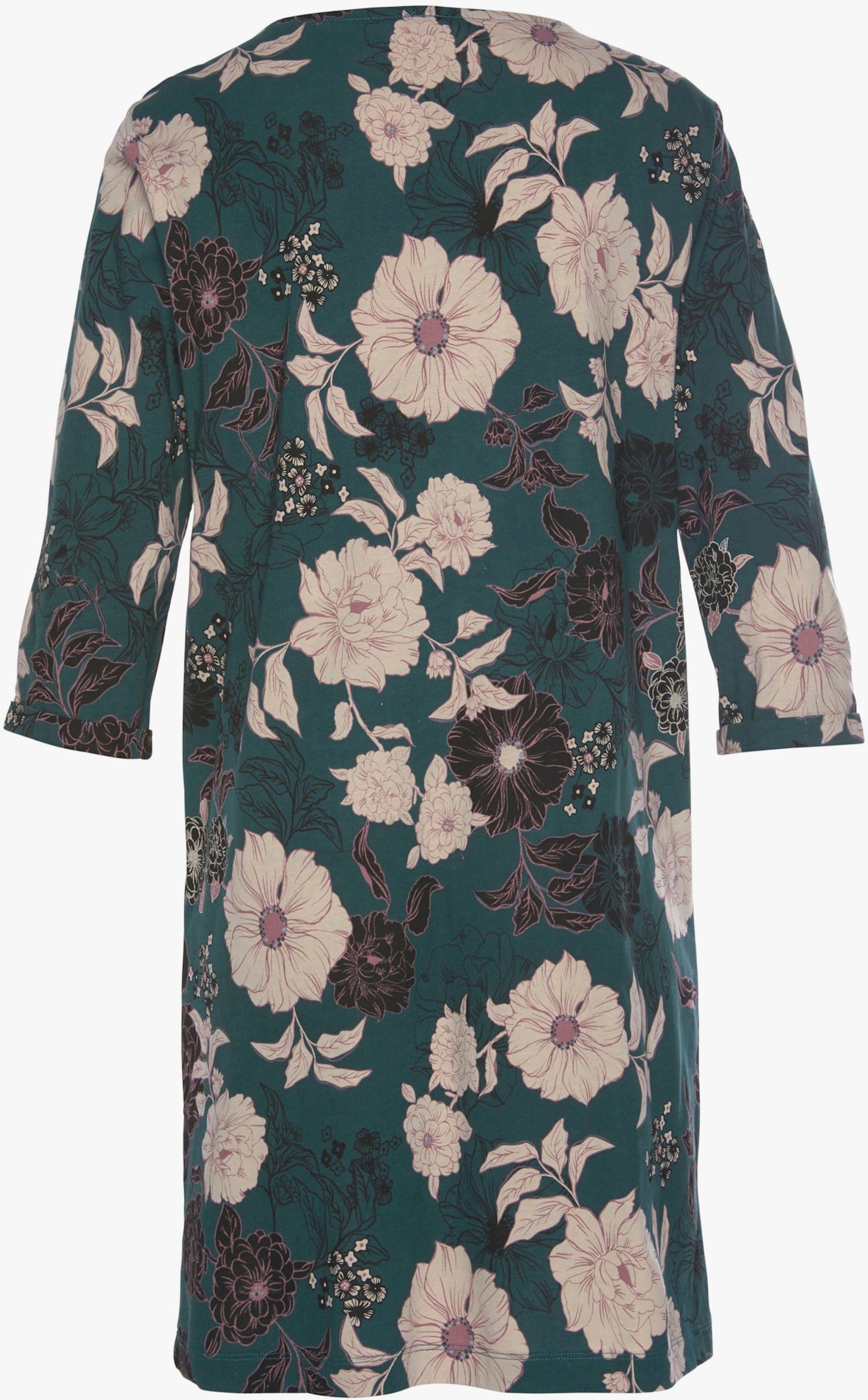 s.Oliver Chemise de nuit - vert foncé à fleurs