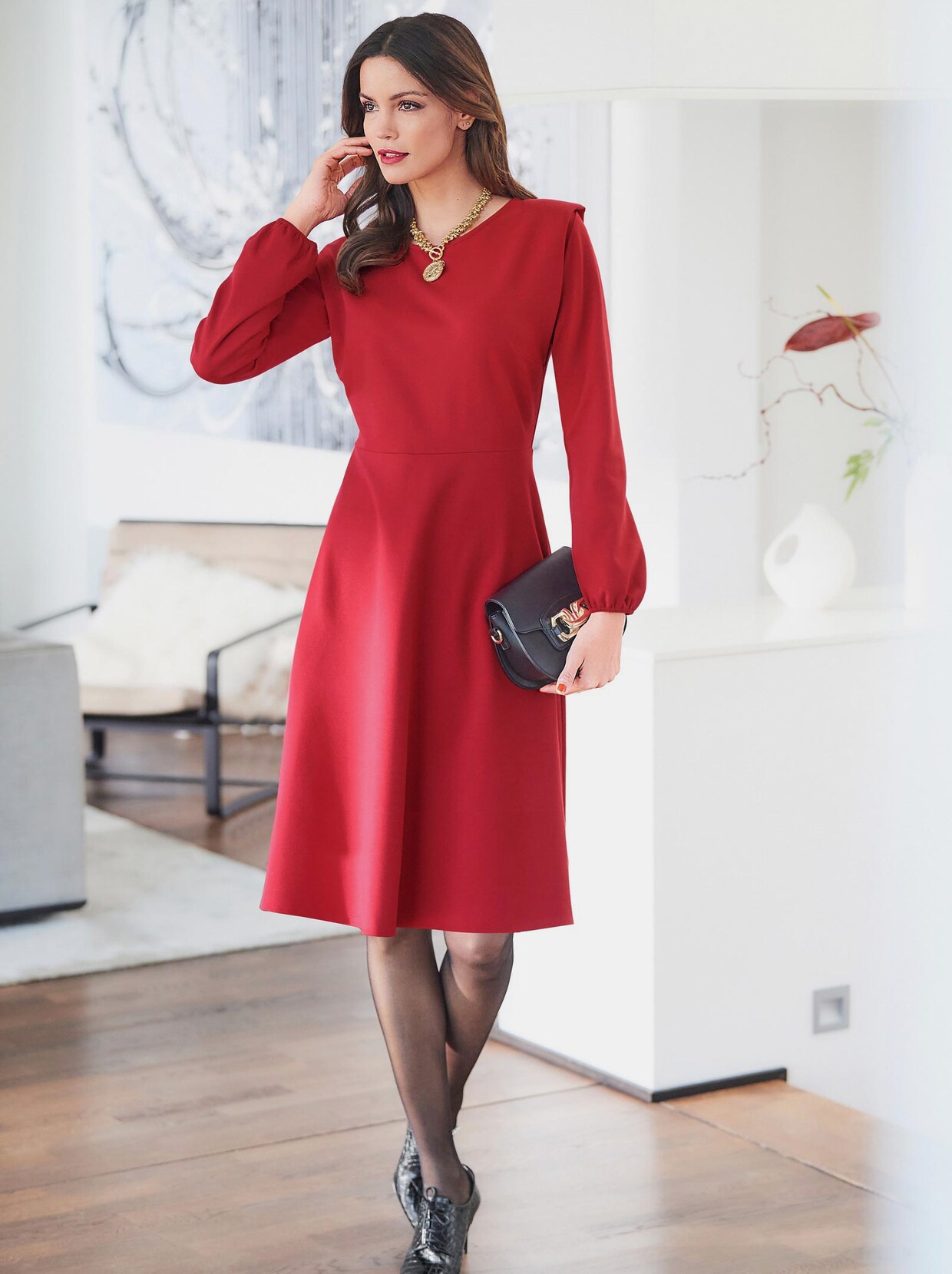Ashley Brooke Jersey-Kleid - rot