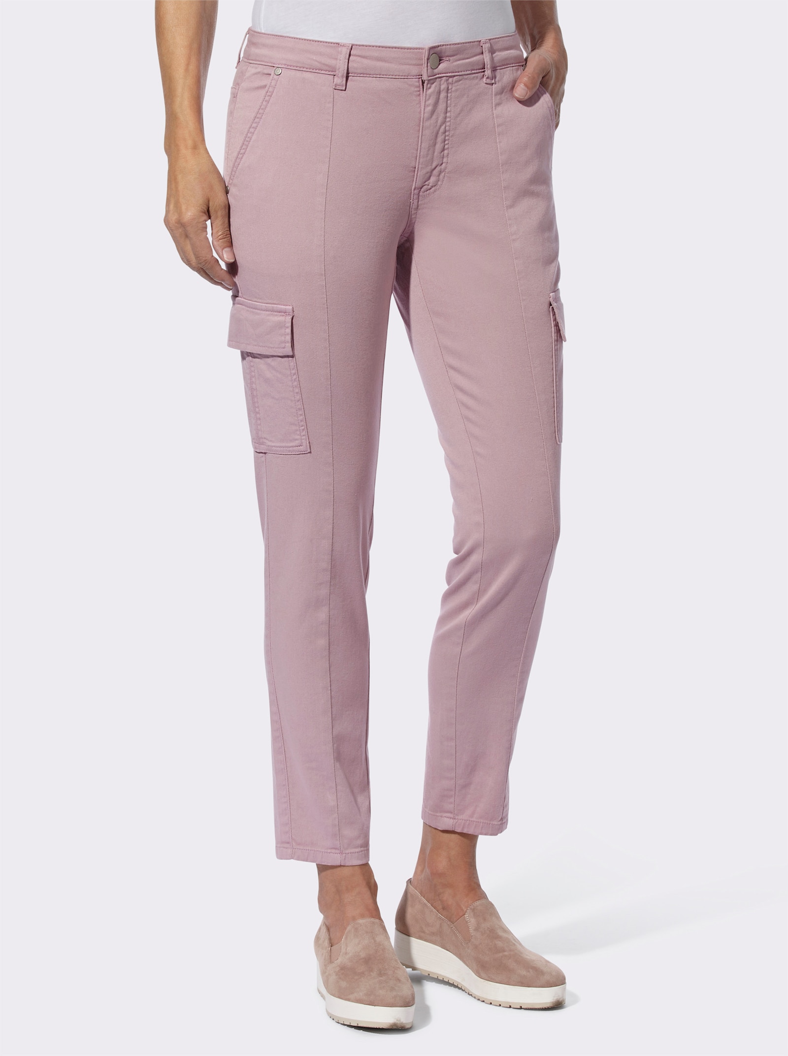 Cargohose mit 2 Taschen hinten - mauve