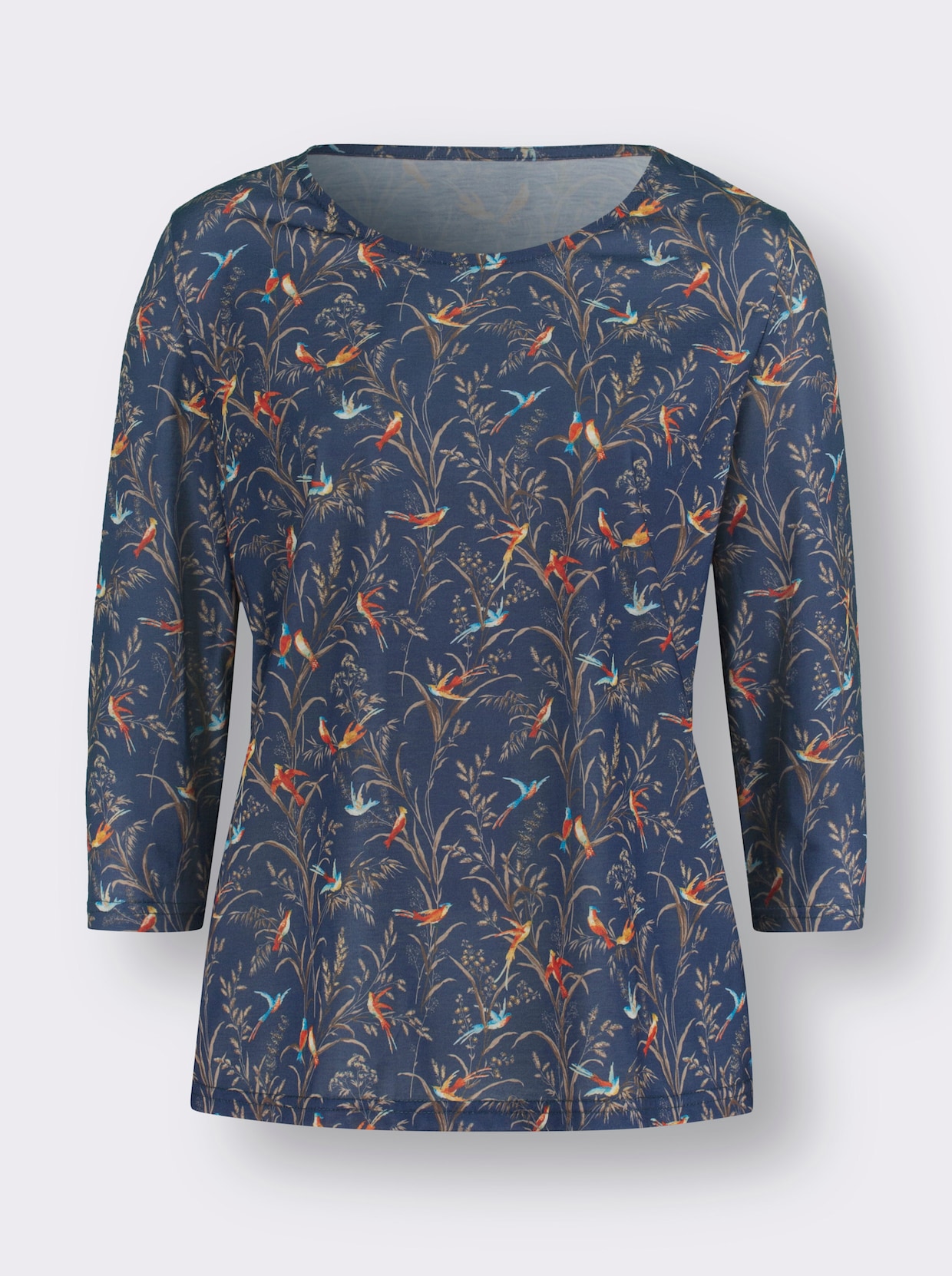 Shirt met 3/4-mouw - donkerblauw geprint