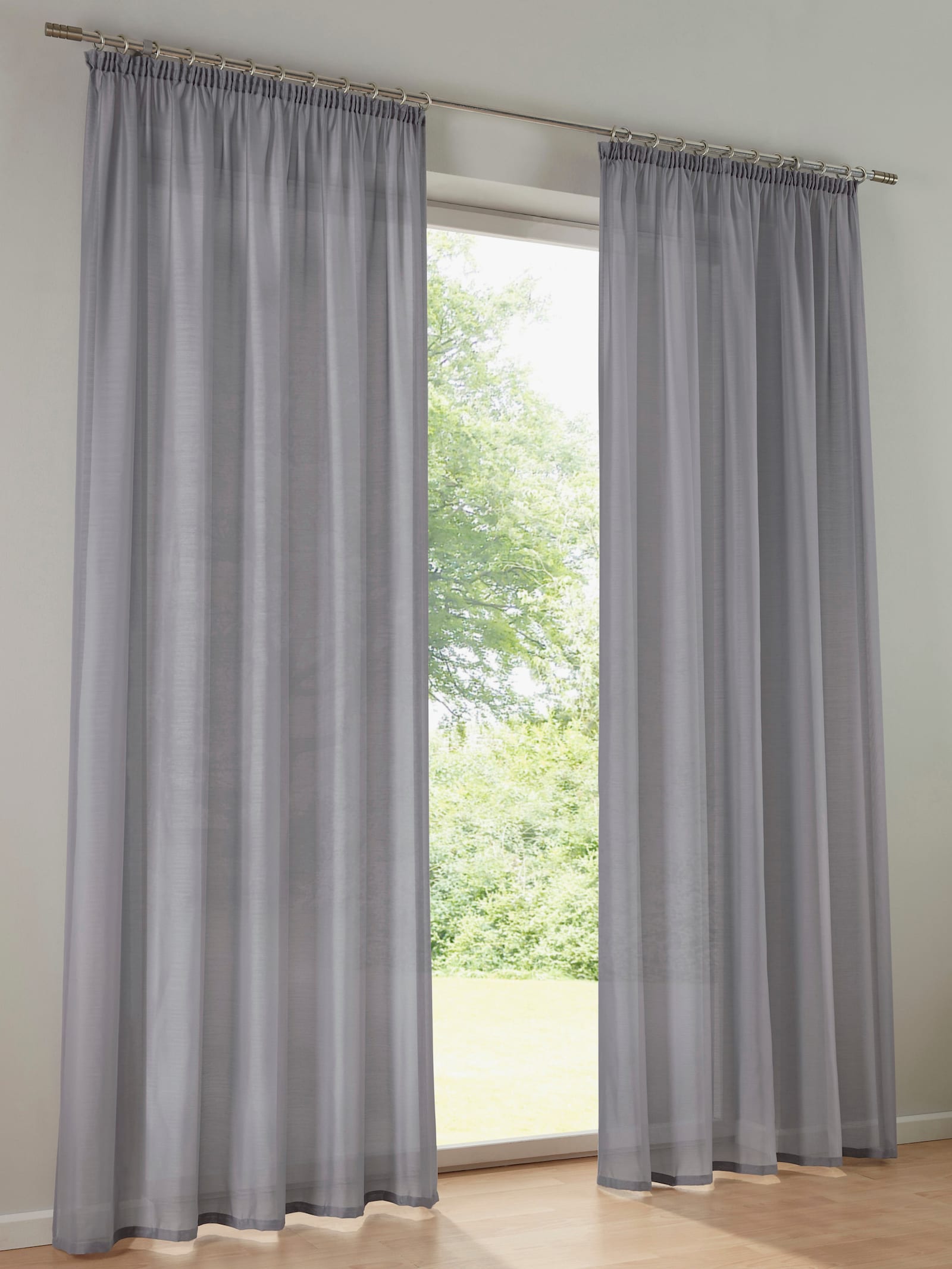 heine home Decoratieve vitrage - zilvergrijs