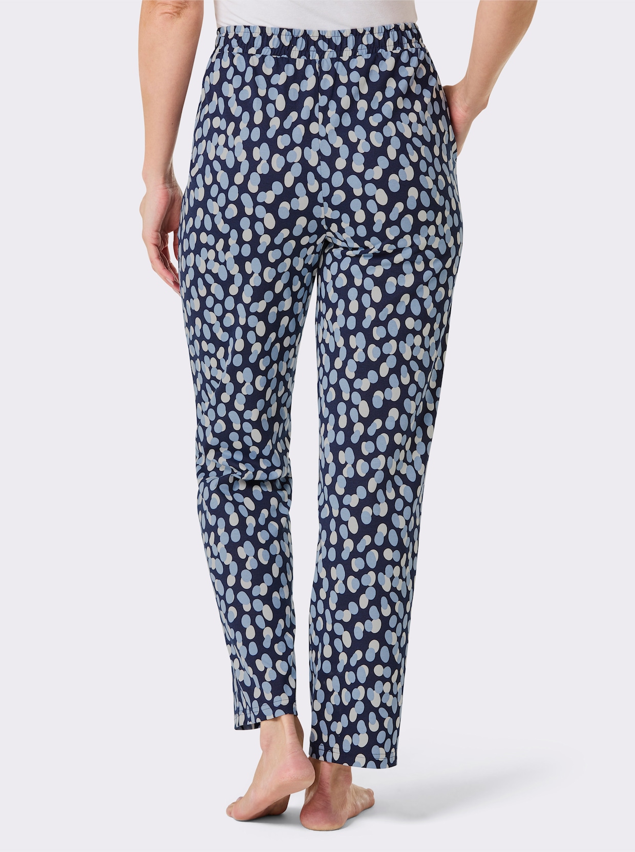 feel good Broek - marine/bleu geprint