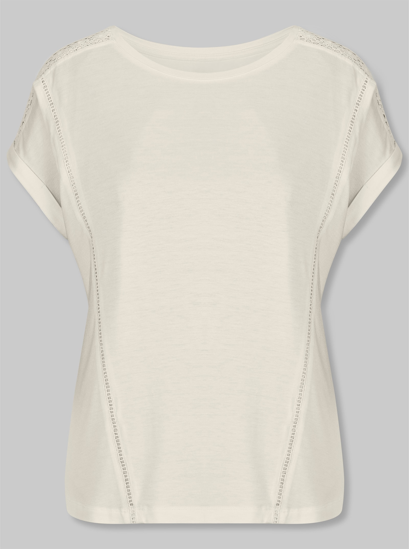 heine T-Shirt mit Spitzen-Details - champagner