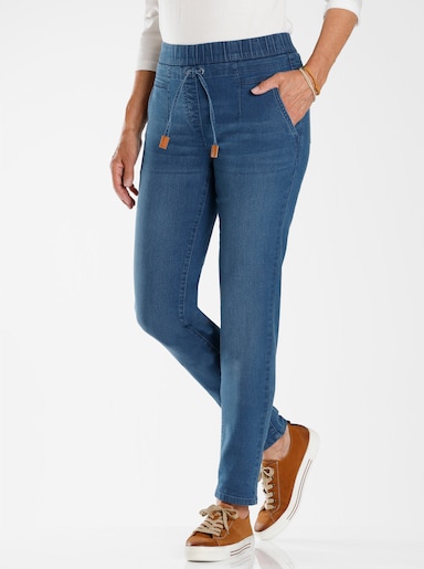 Jeans med resår - blue-stone-washed