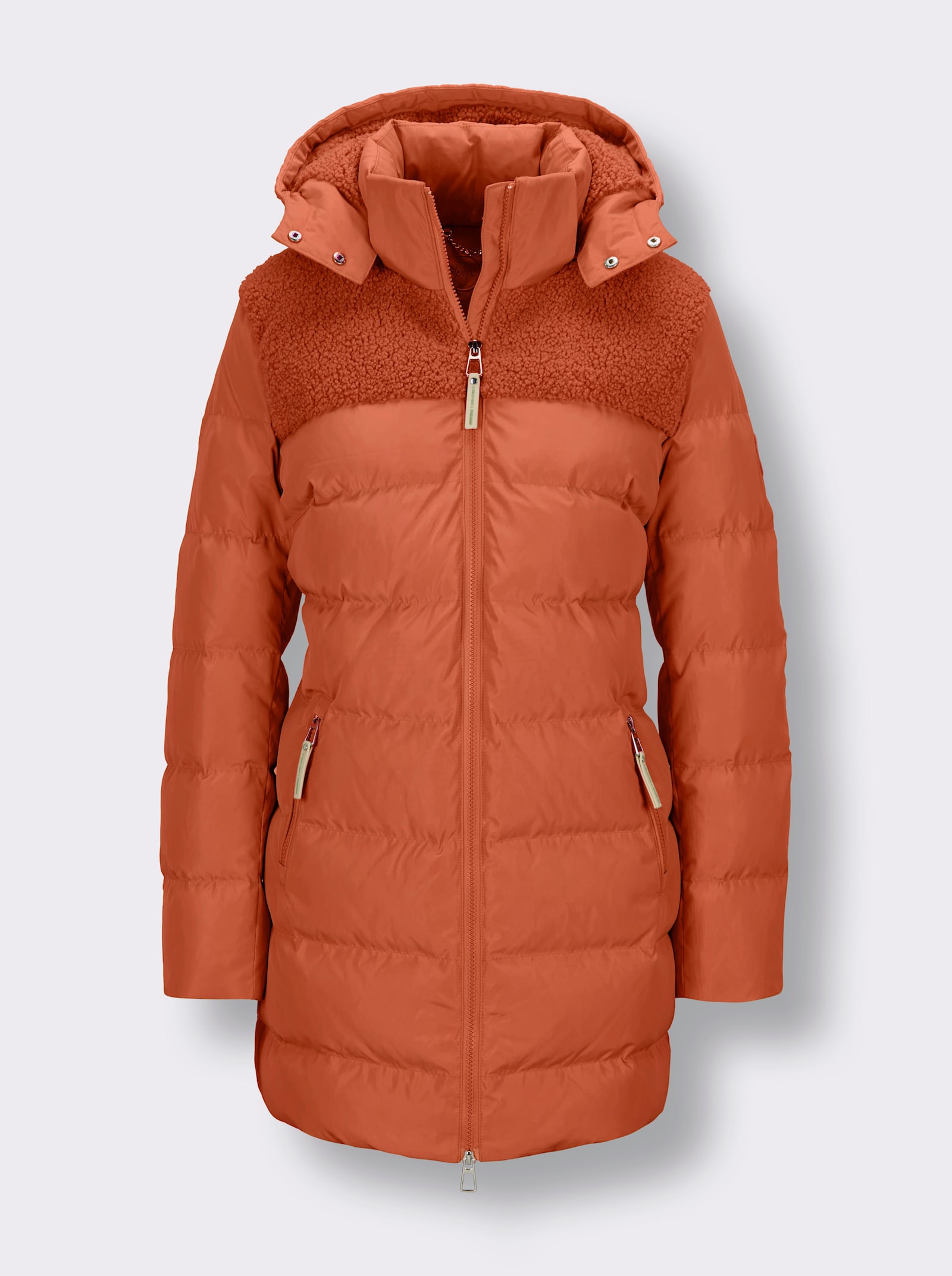 CREATION L PREMIUM Daunenjacke mit Teddyfleece - rostrot