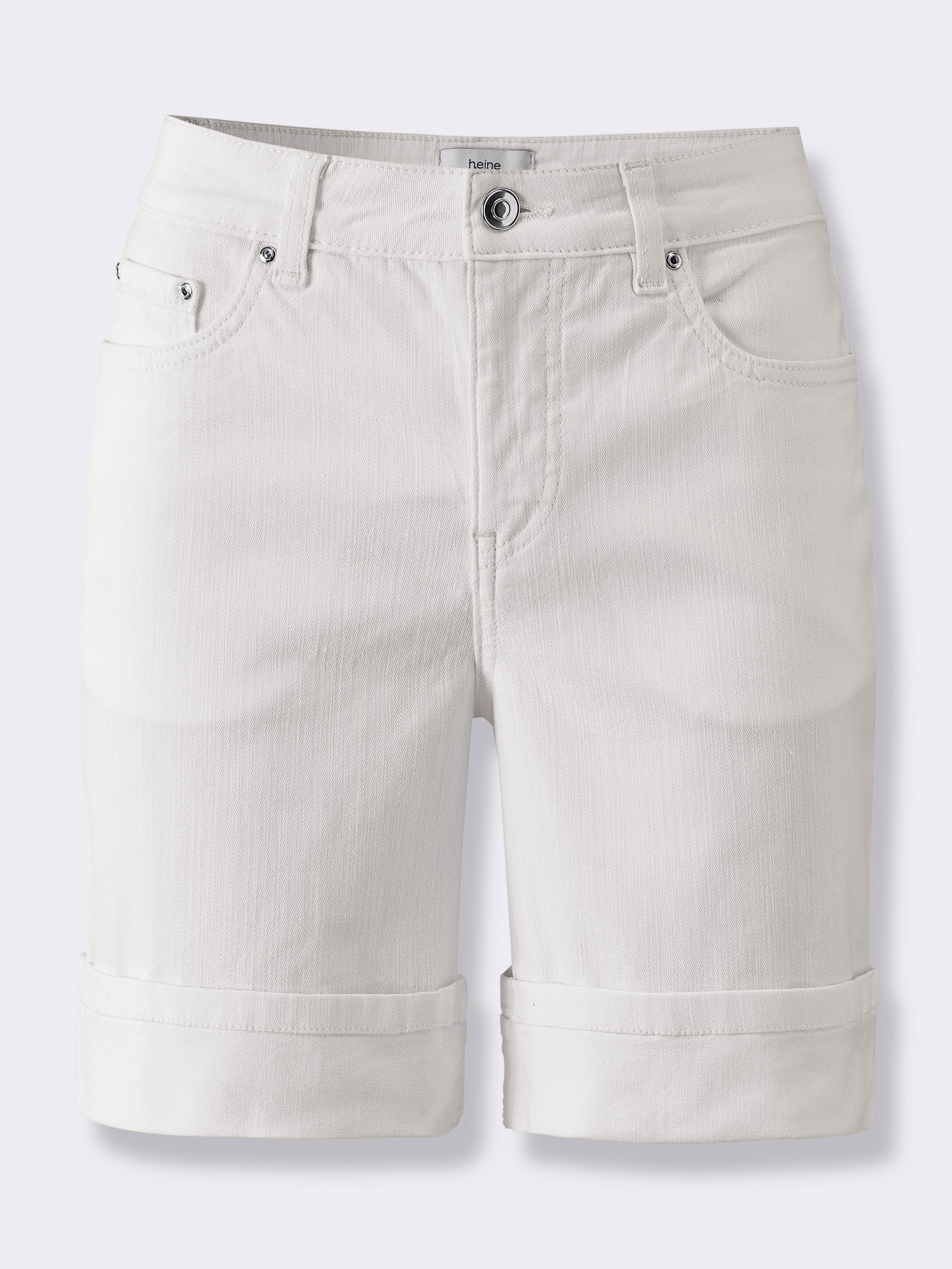 heine Jeansshort mit fixiertem Umschlag - ecru
