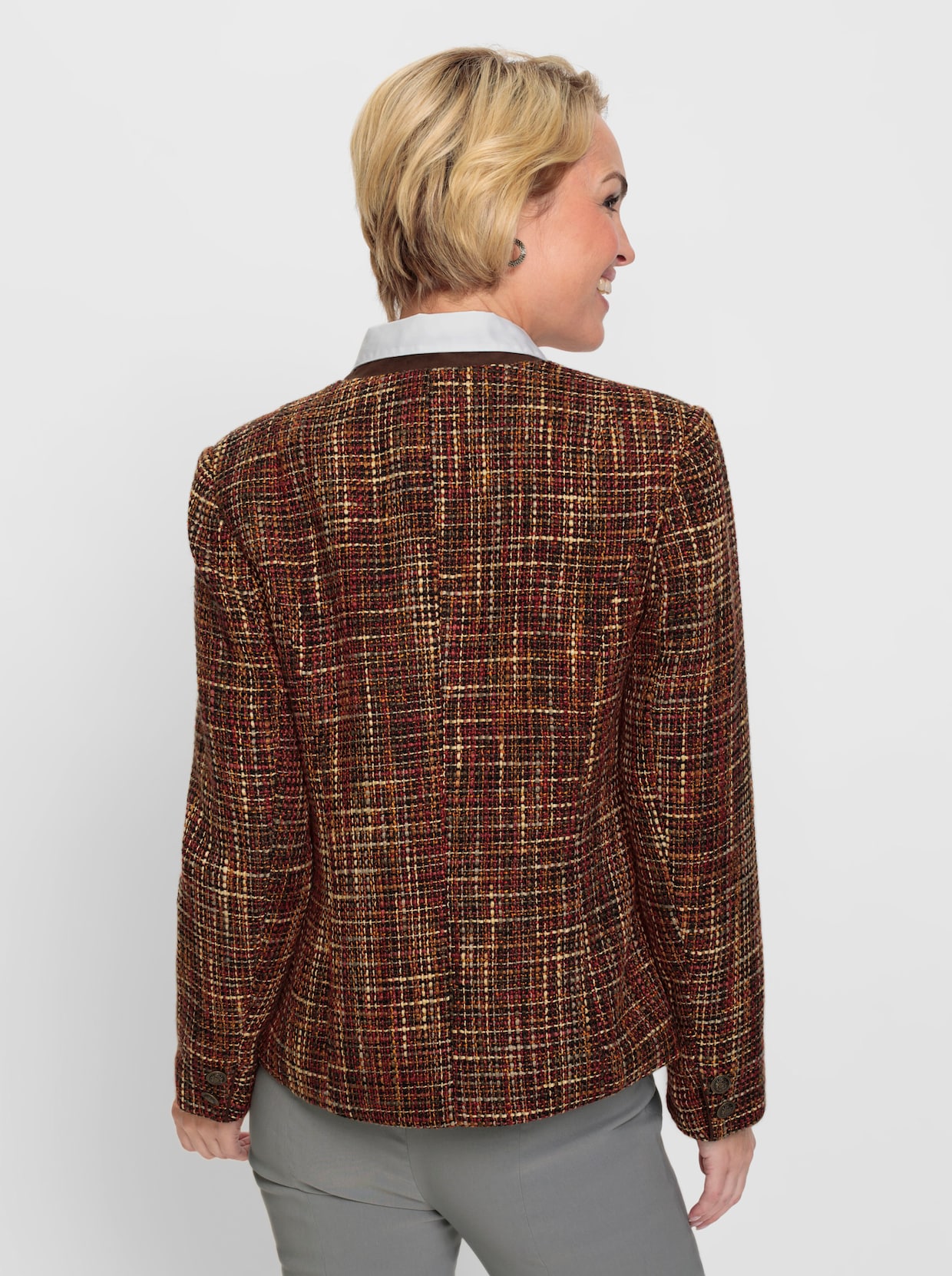 Blazer - bruin/roestrood gedessineerd