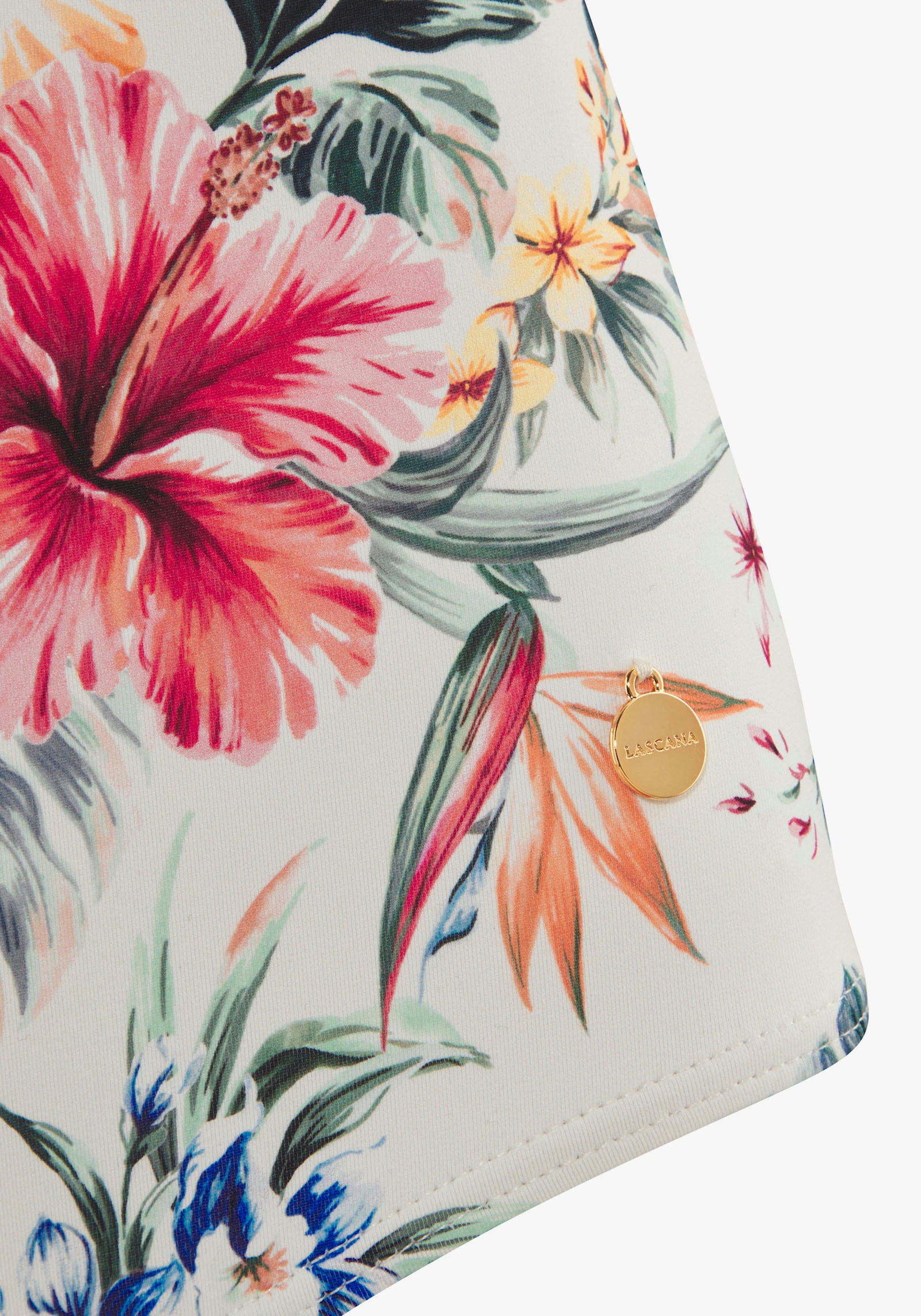 LASCANA Badeanzug - creme bedruckt