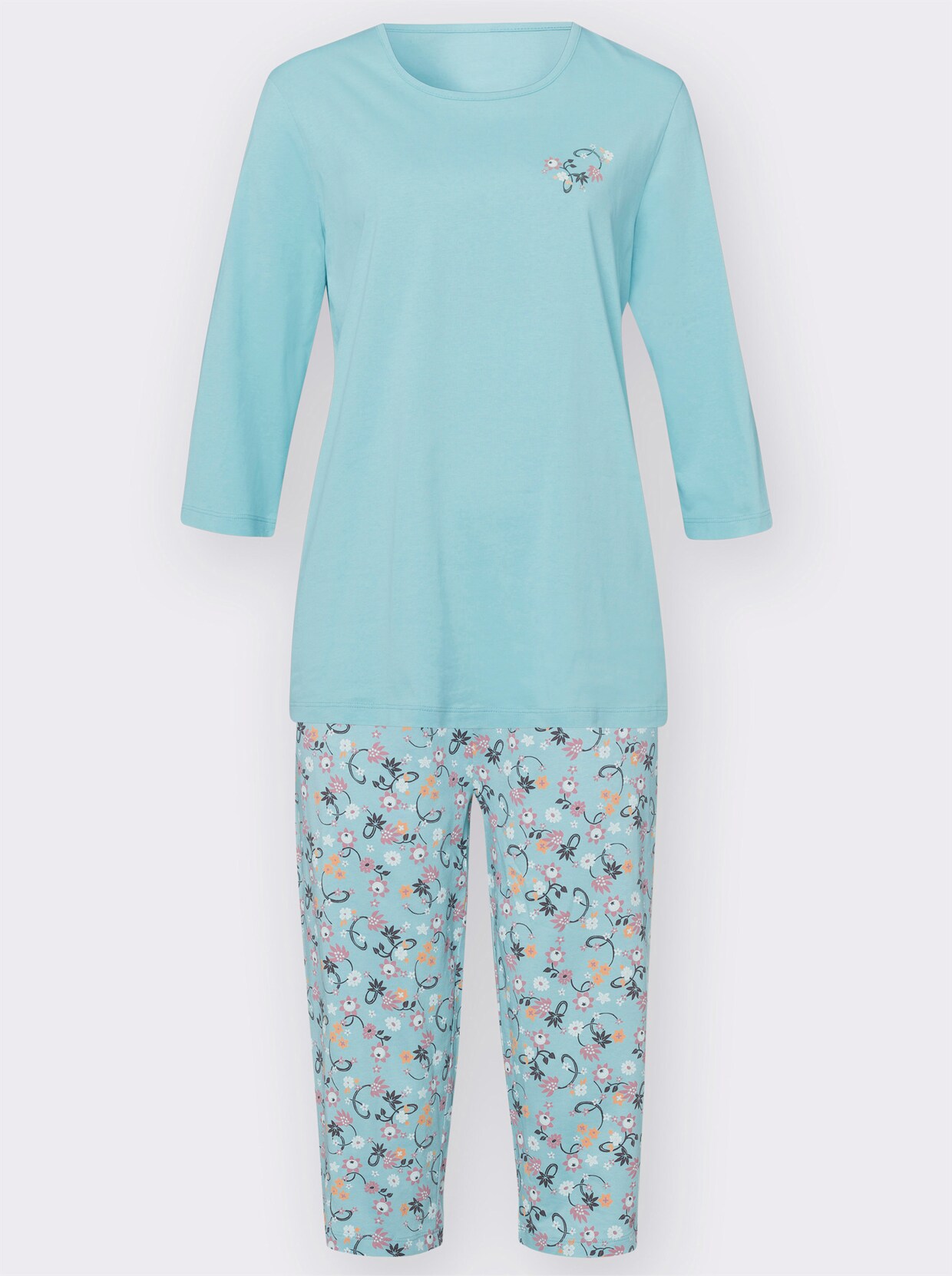 Capri-pyjama - mint geprint