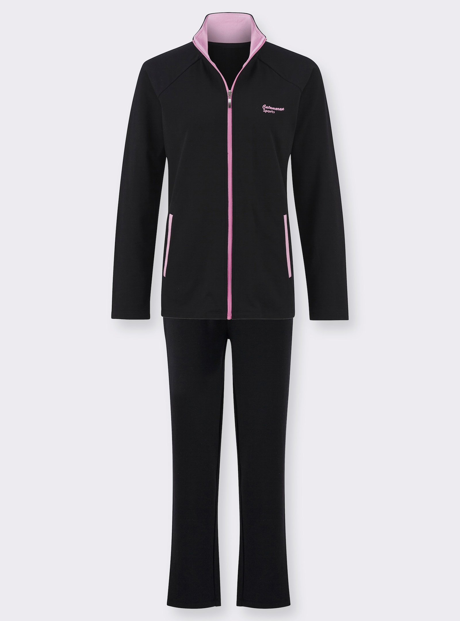 Catamaran Sports Freizeitanzug mit Kontrast-Details - schwarz-orchidee