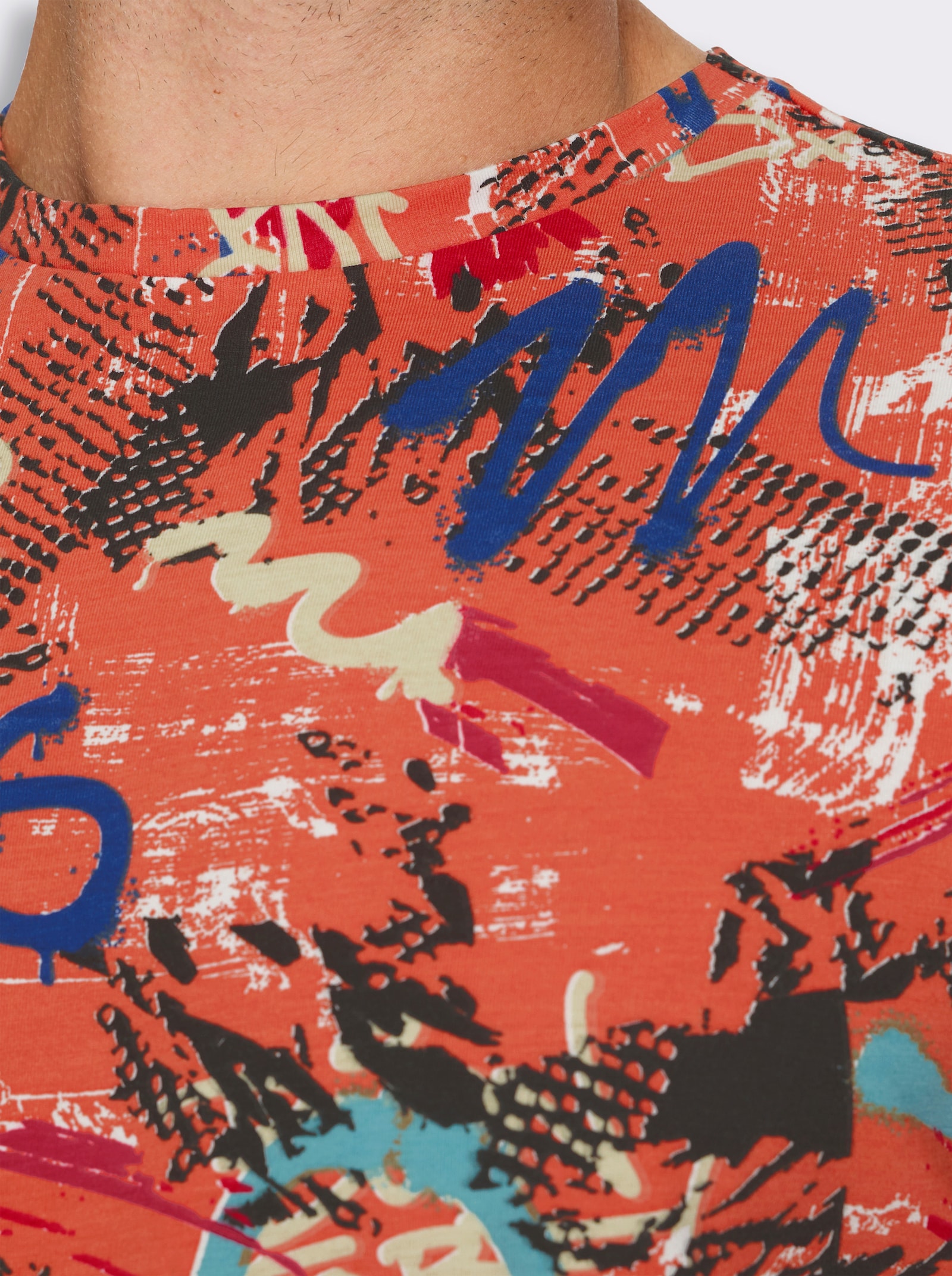 Marco Donati Kurzarmshirt mit Allover-Print - orange-bedruckt