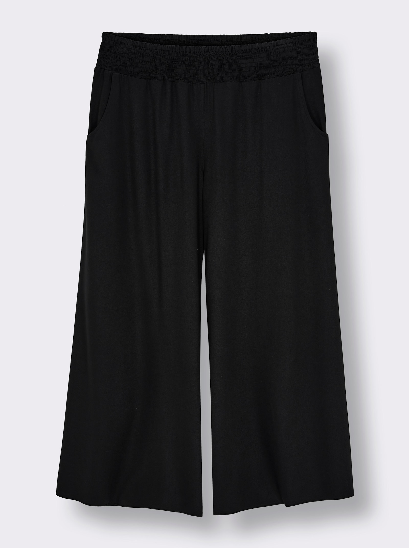 sheego Schlupfhose mit Babylock-Wellensaum - schwarz