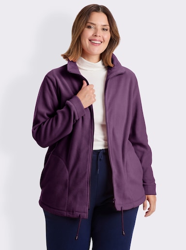 Fleecejacke Kordeldurchzug am Saum - pflaume