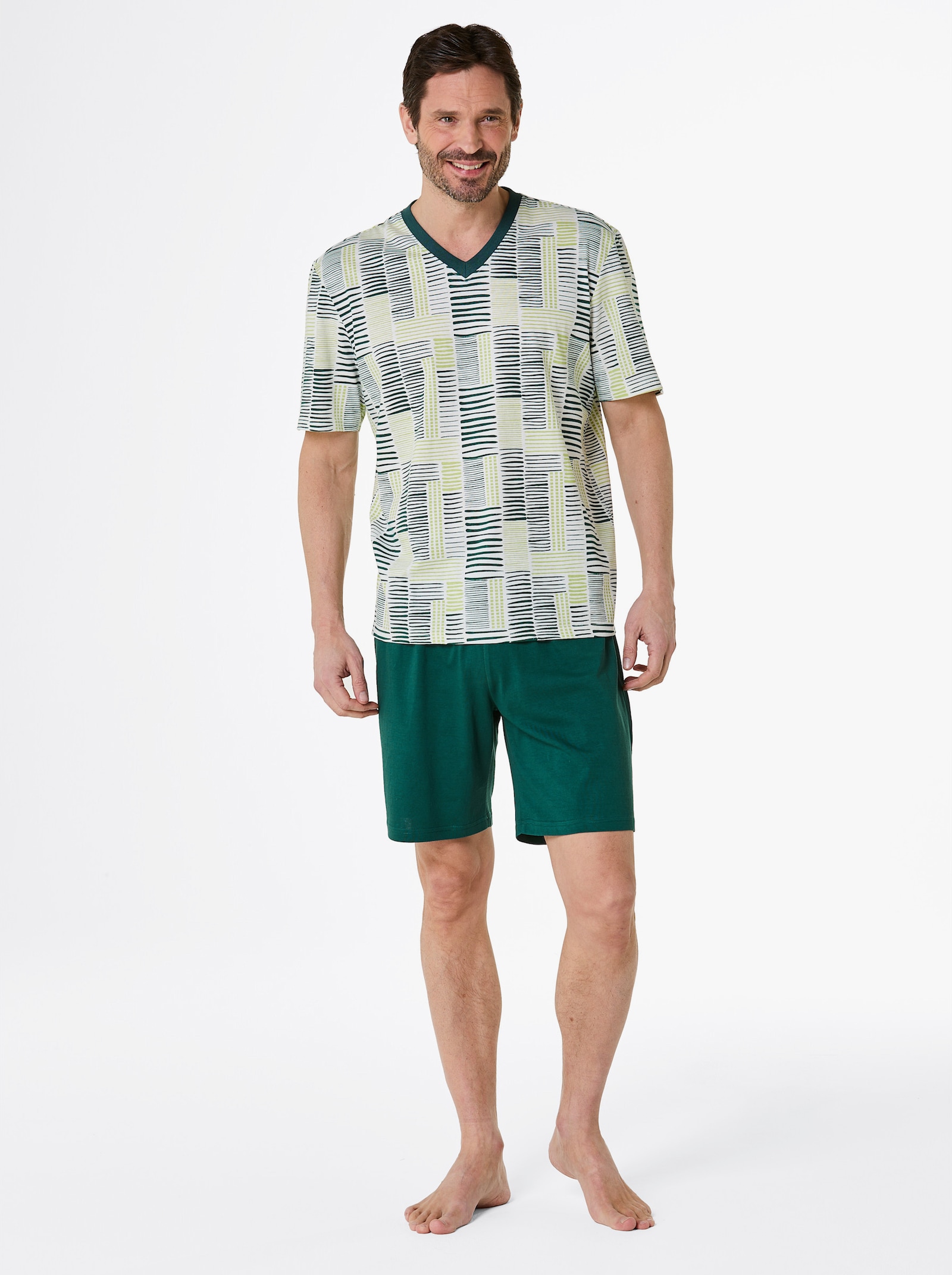 wäschepur men Shorty's - ecru/donkerblauw + ecru/petrol