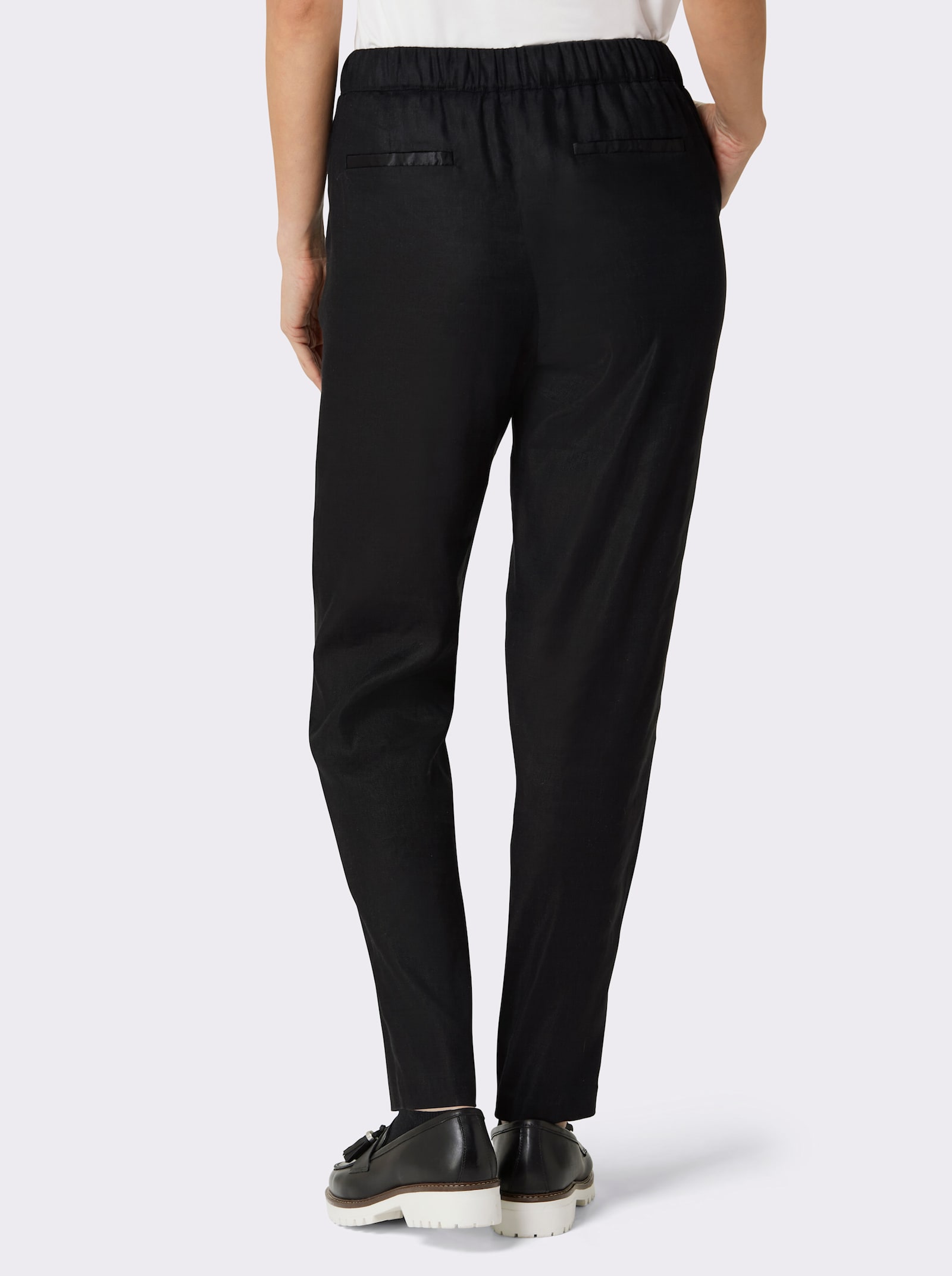 CREATION L PREMIUM Leinenhose in Jogpant-Form - schwarz