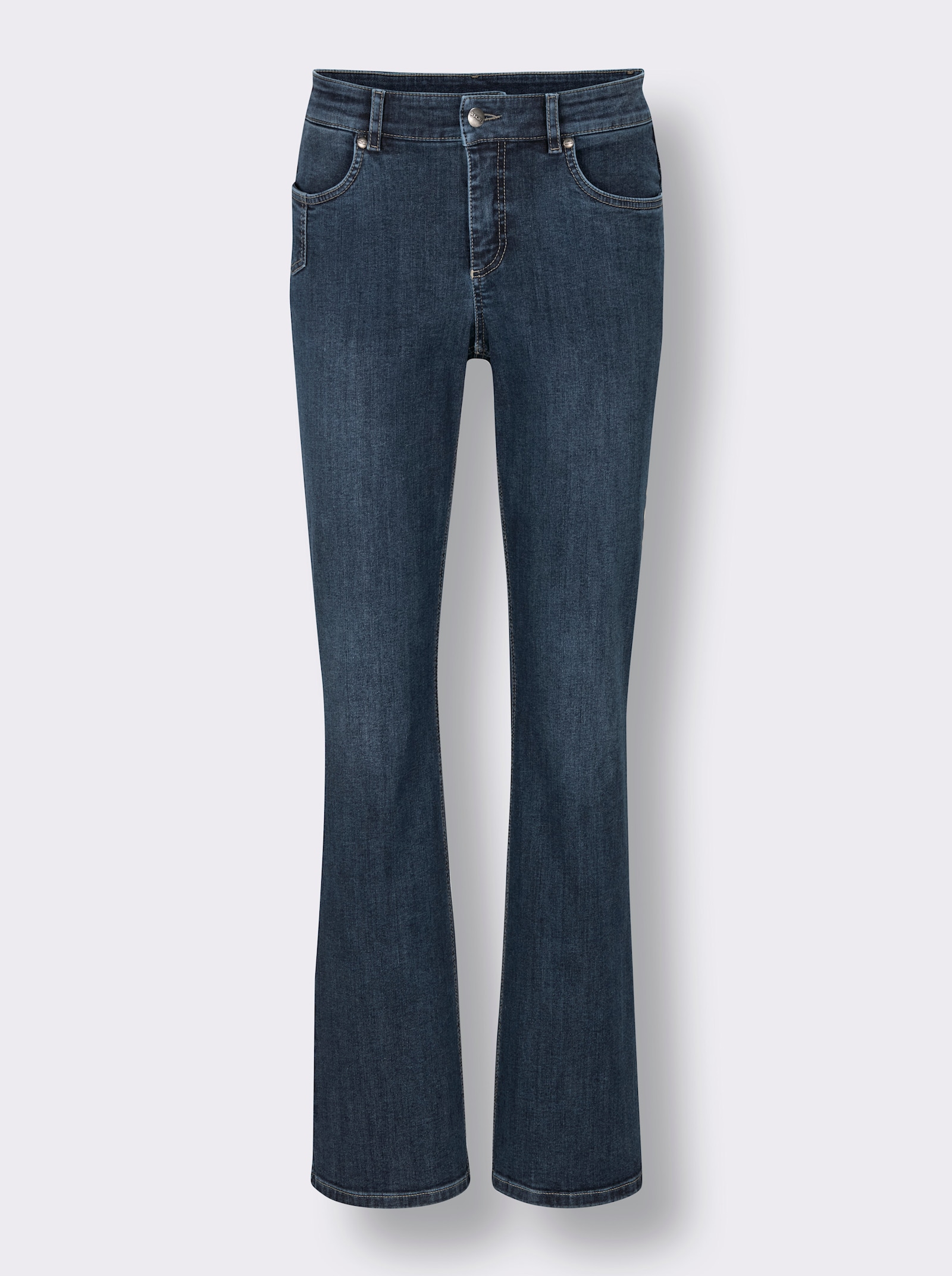 Ascari Stretch-Jeans mit weitem Bein - blue-stone-washed