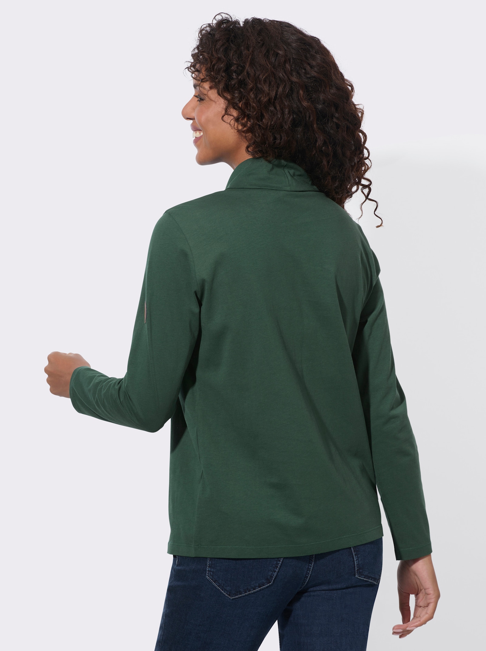 Rollkragenshirt aus reiner Baumwolle - moos