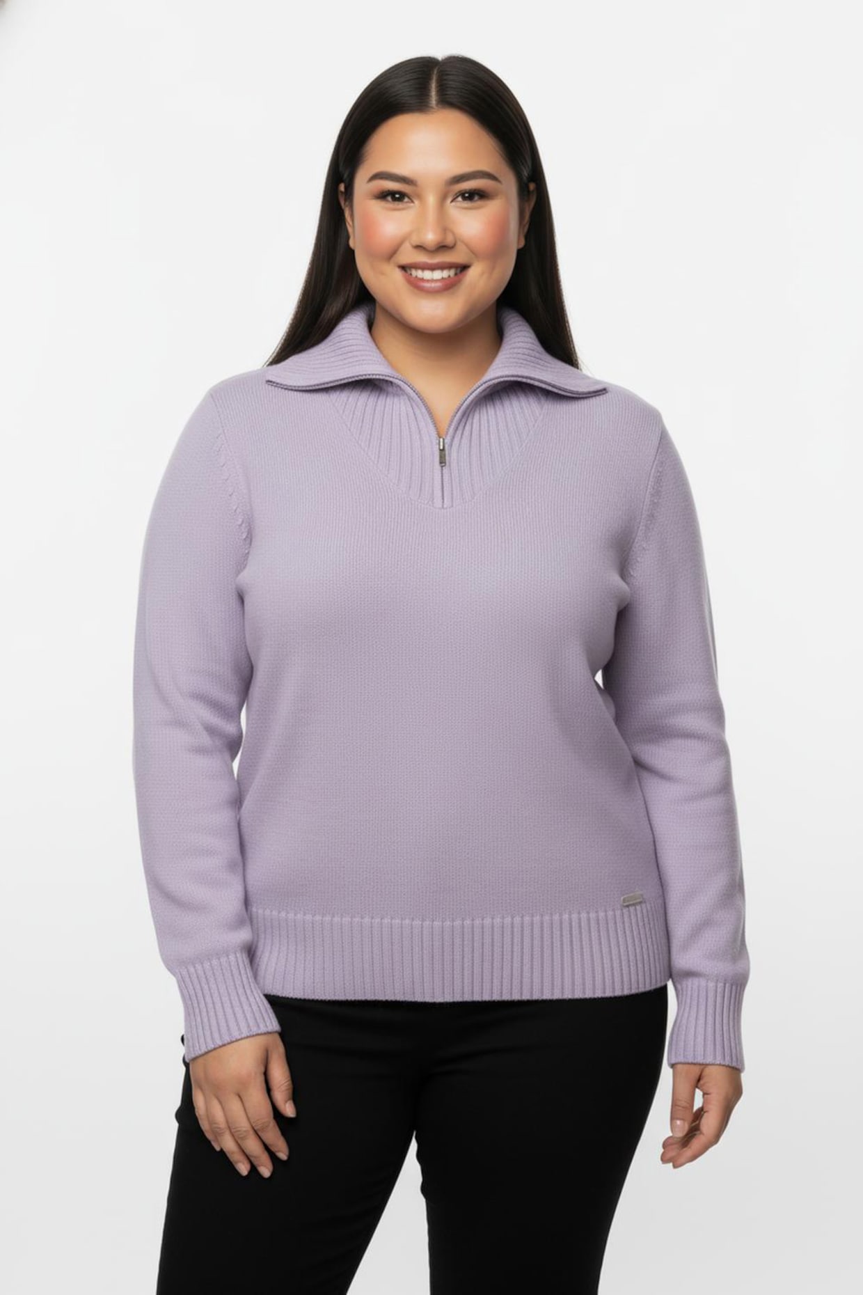 Troyer mit breiten Rippabschlüssen - flieder