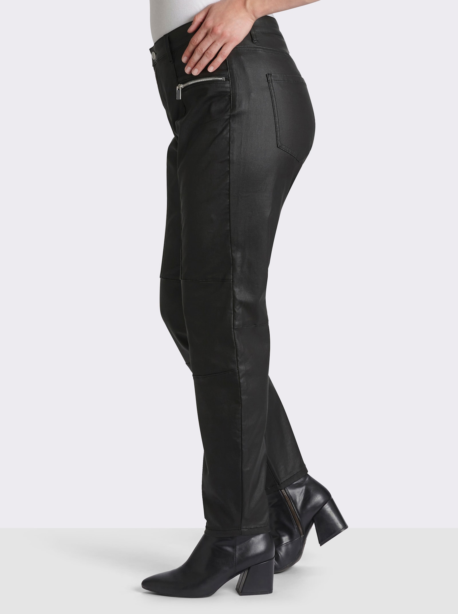 sheego by Joe Browns Bengalinhose in beschichteter Optik - schwarz