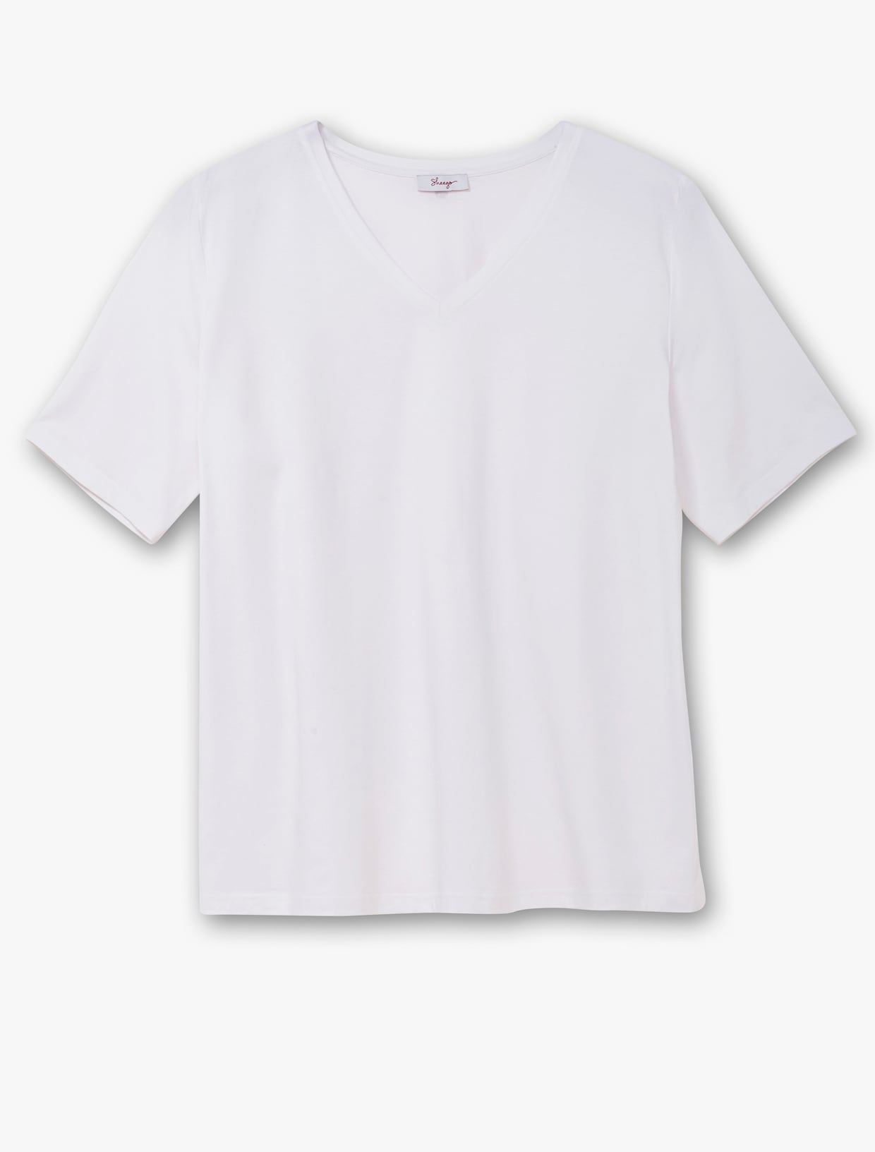 sheego V-Shirt - weiß