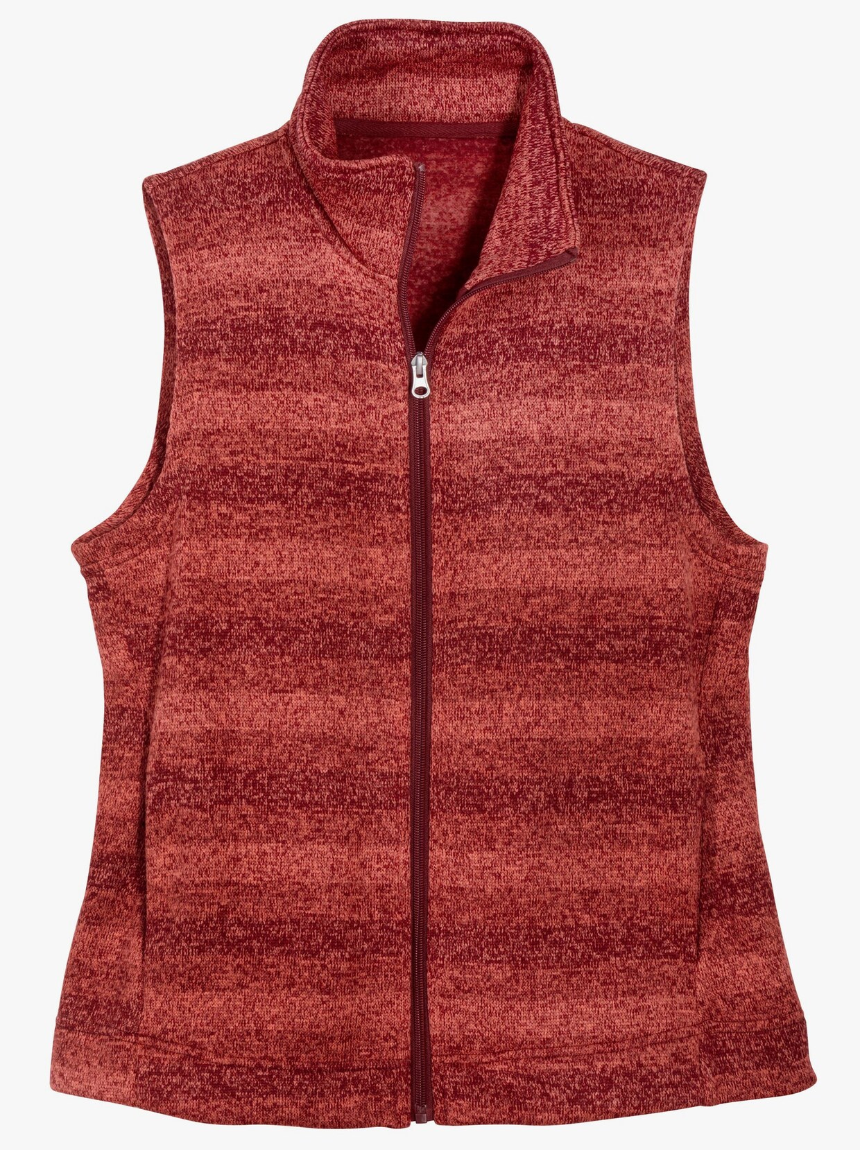 Fleecová vesta - tmavěčervená-melír