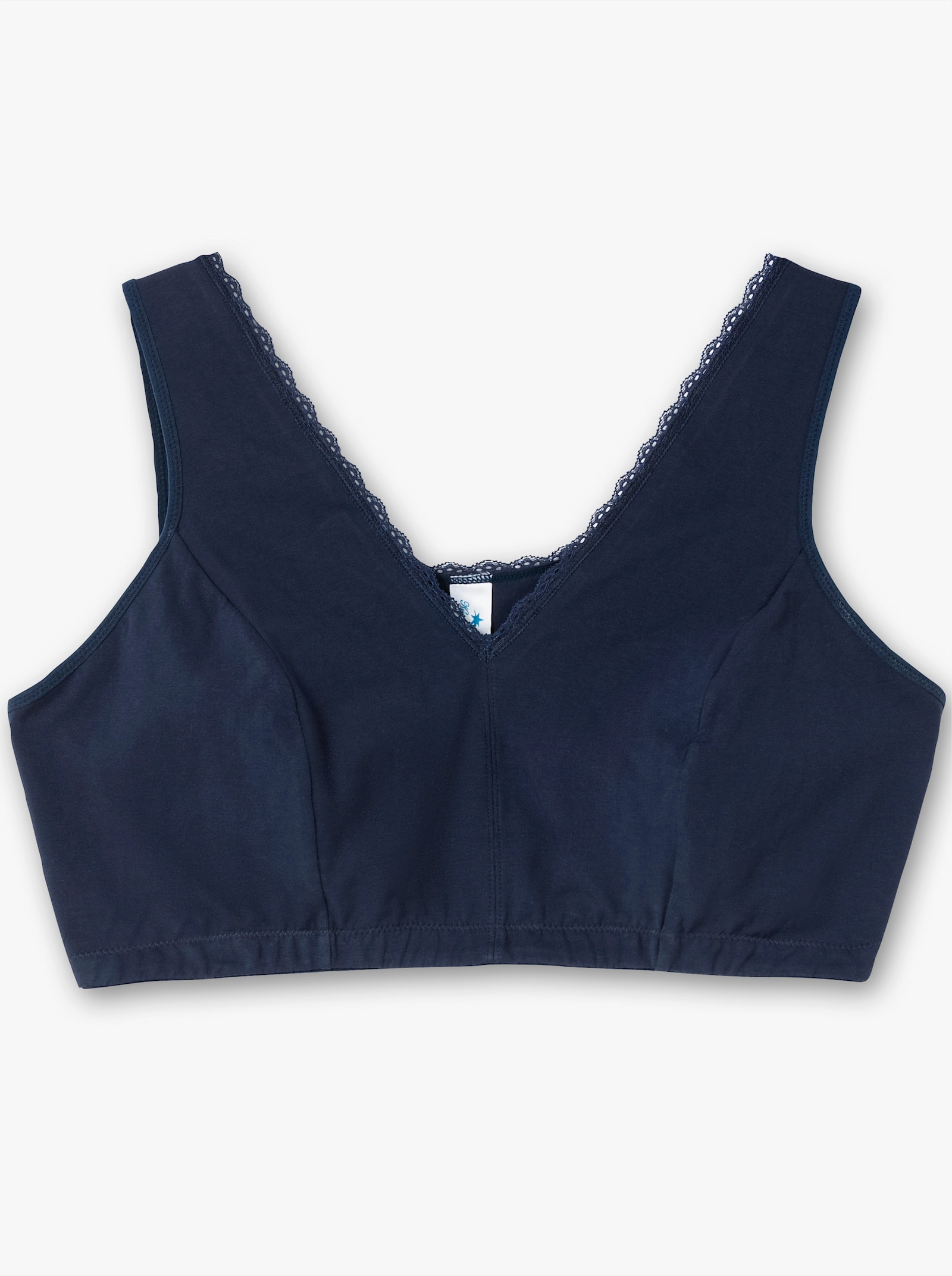 sheego Beugelloze beha in bustiermodel, in set van 2 - marine en wit