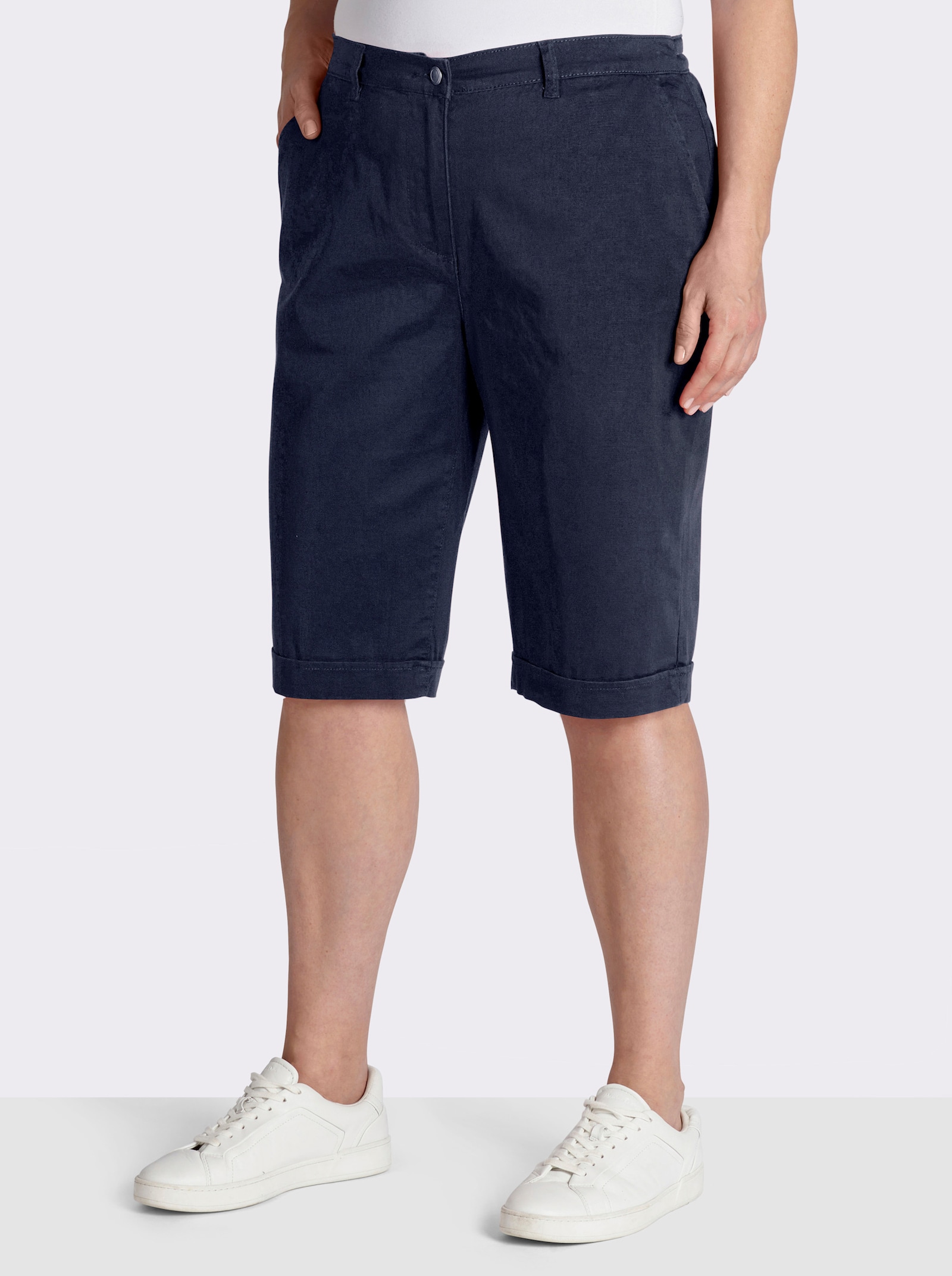 Jeansbermudas mit Dehnbund hinten - marine