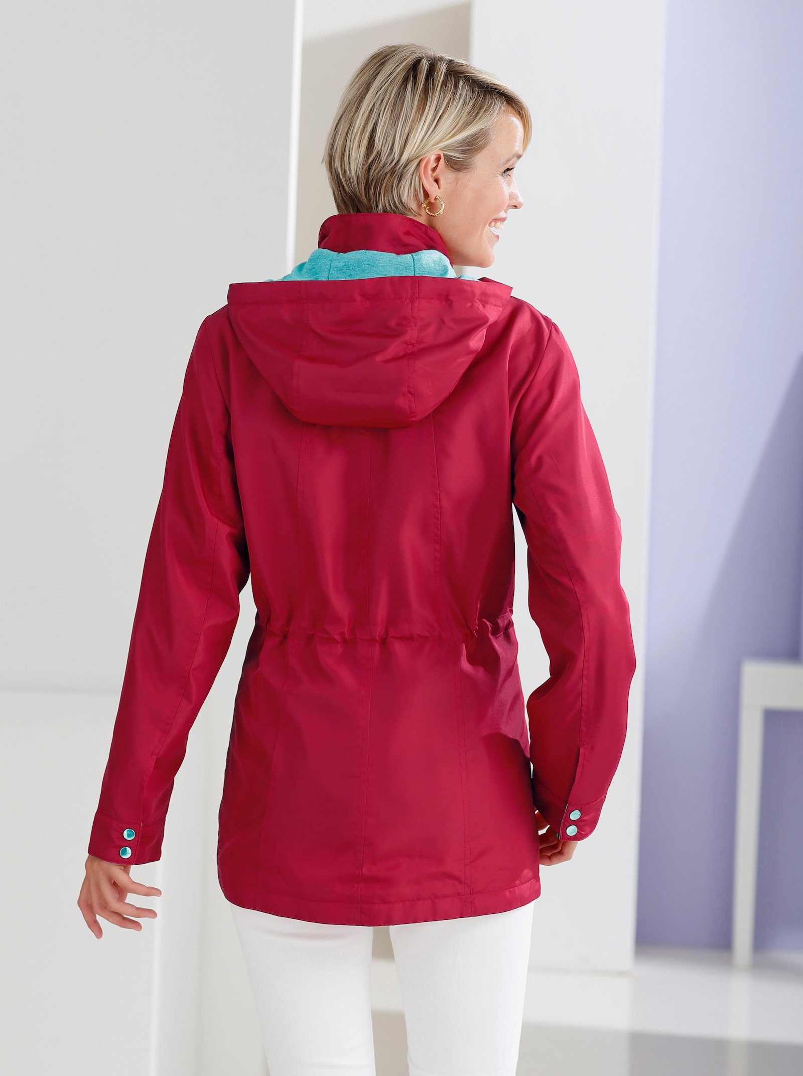 Mikina s tunýlkem v pase - červená