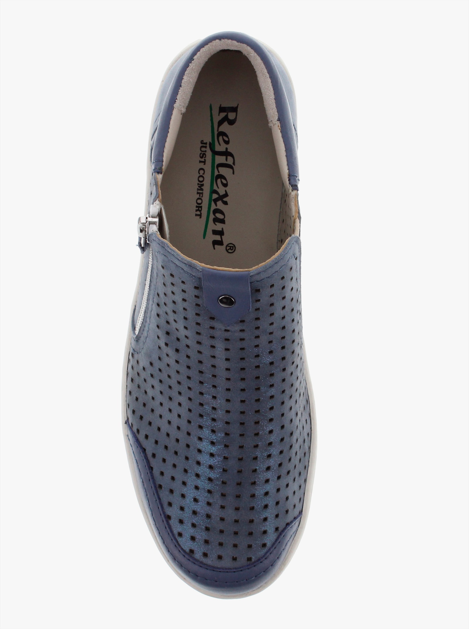 Reflexan Stiefelette mit Glanz-Effekt - taubenblau-meliert