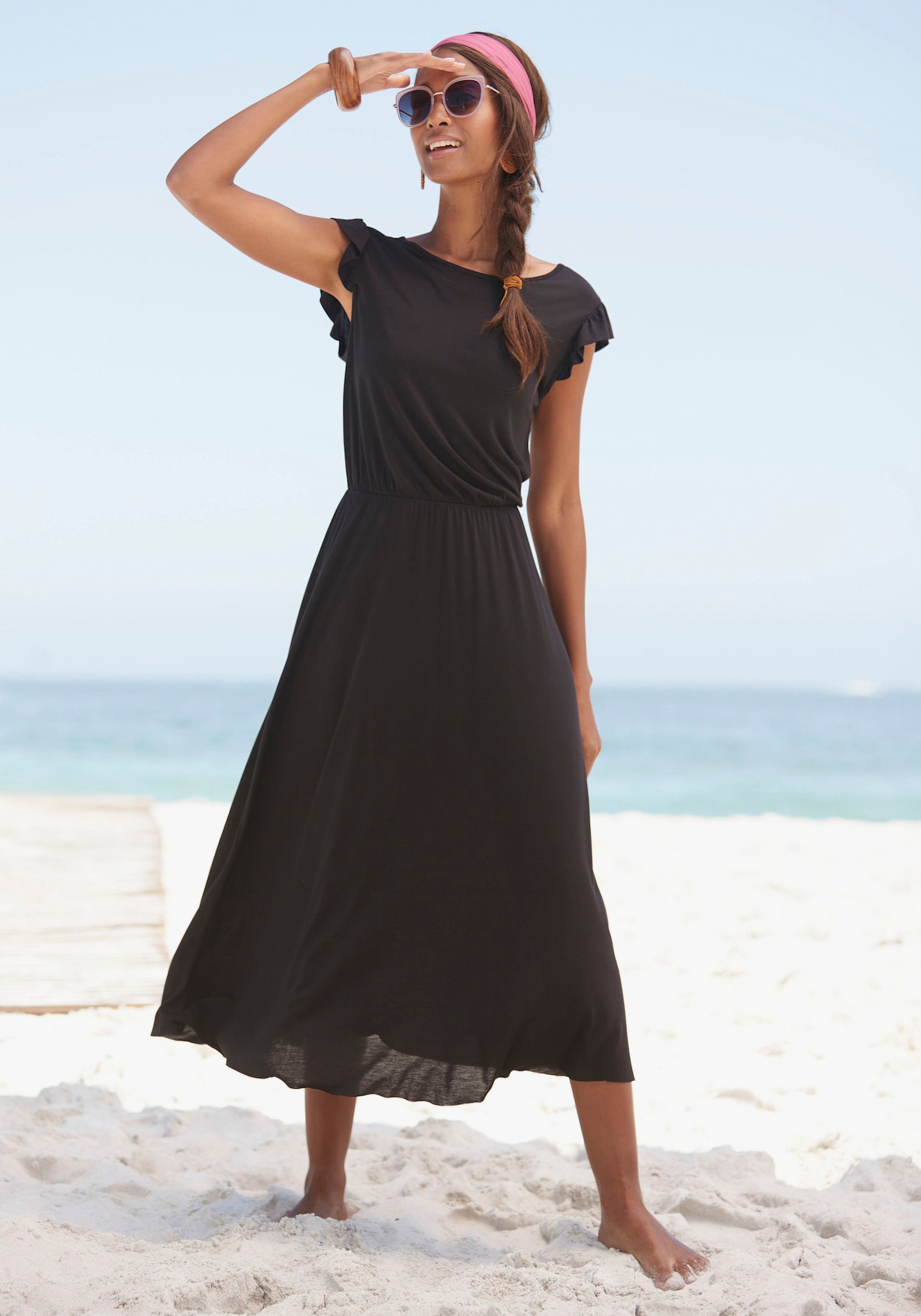 Beachtime Robe mi-longue - noir
